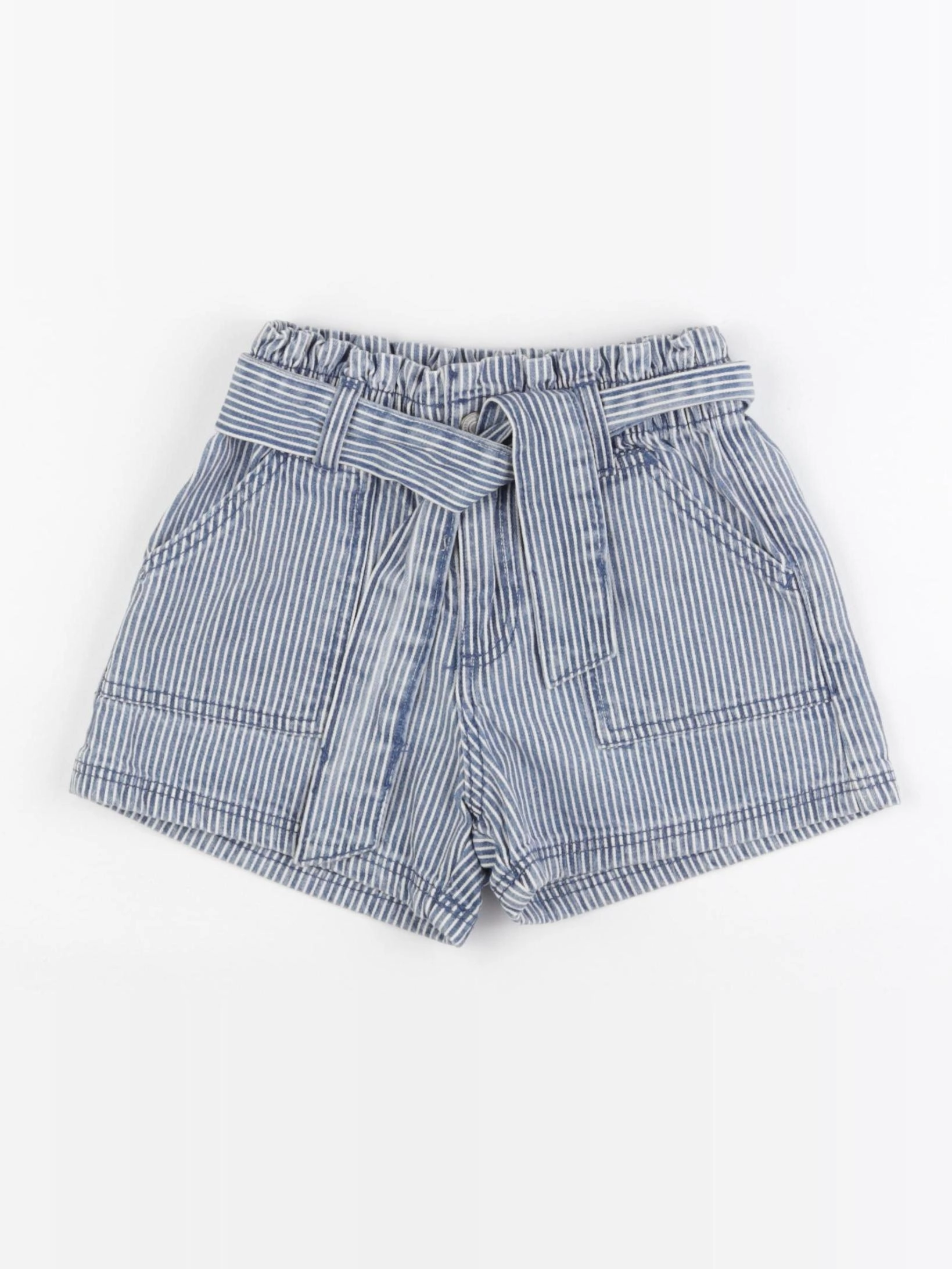 Vertbaudet - short blanc, bleu - 5 ans