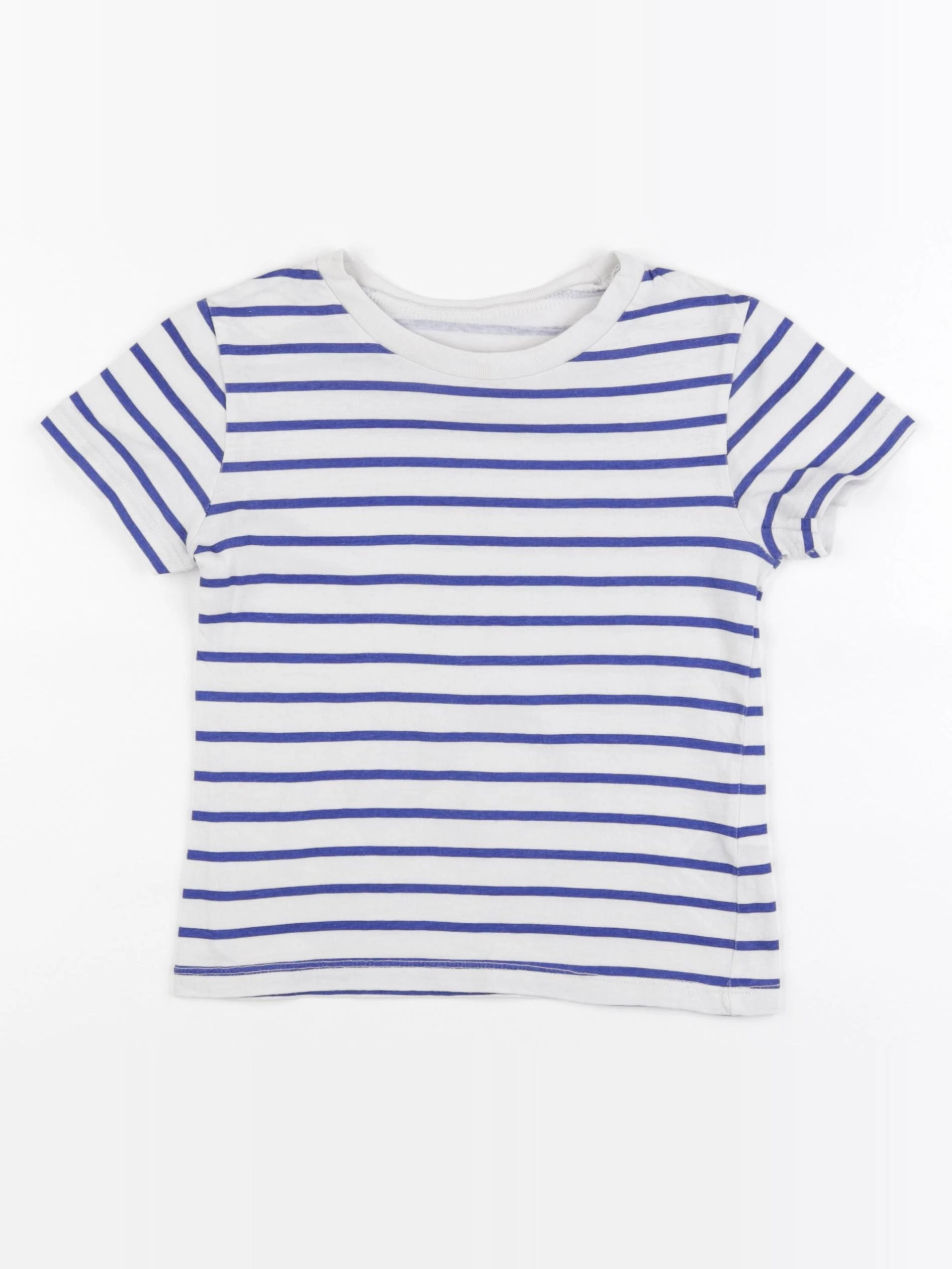 H&M - tee-shirt blanc, bleu - 3/4 ans