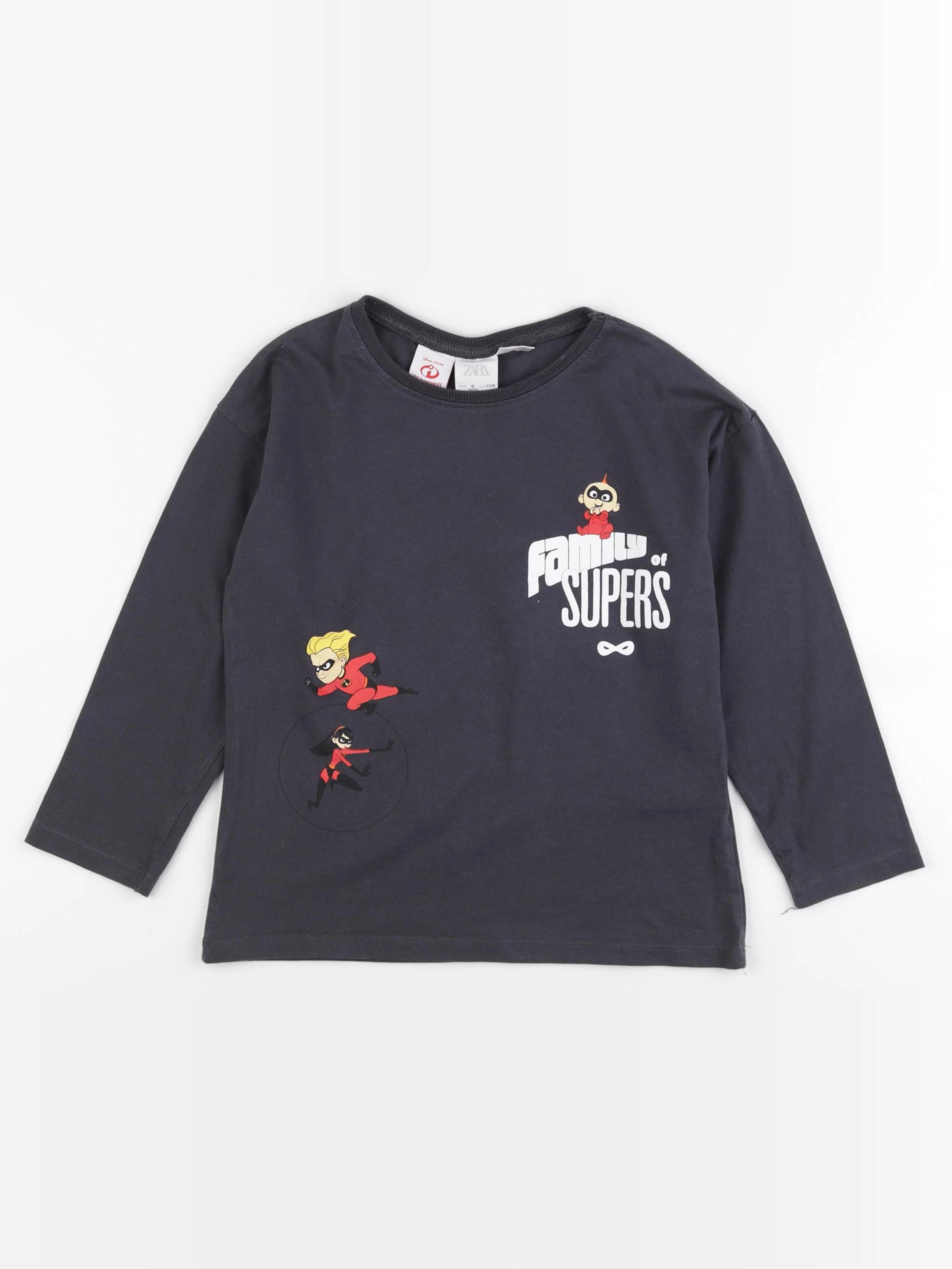 Zara - tee-shirt imprimé au dos gris - 6 ans