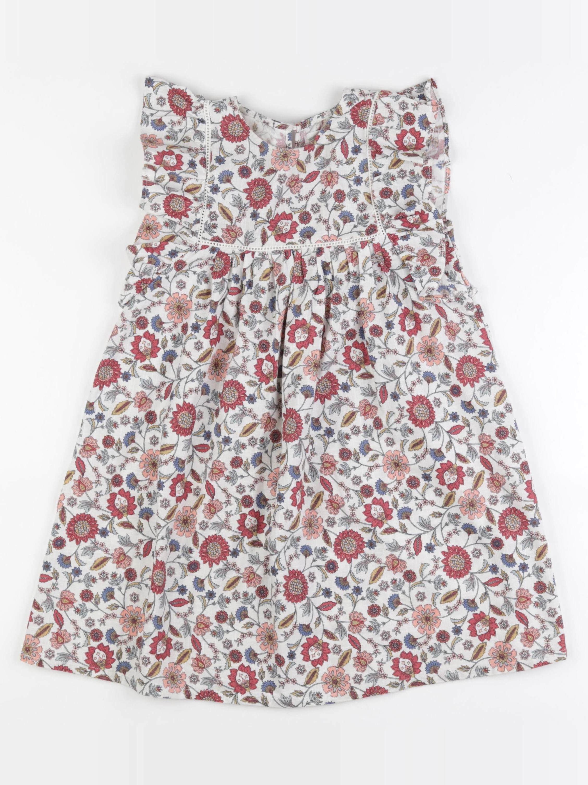 Vertbaudet - robe blanc, rouge, multicolore - 8 ans