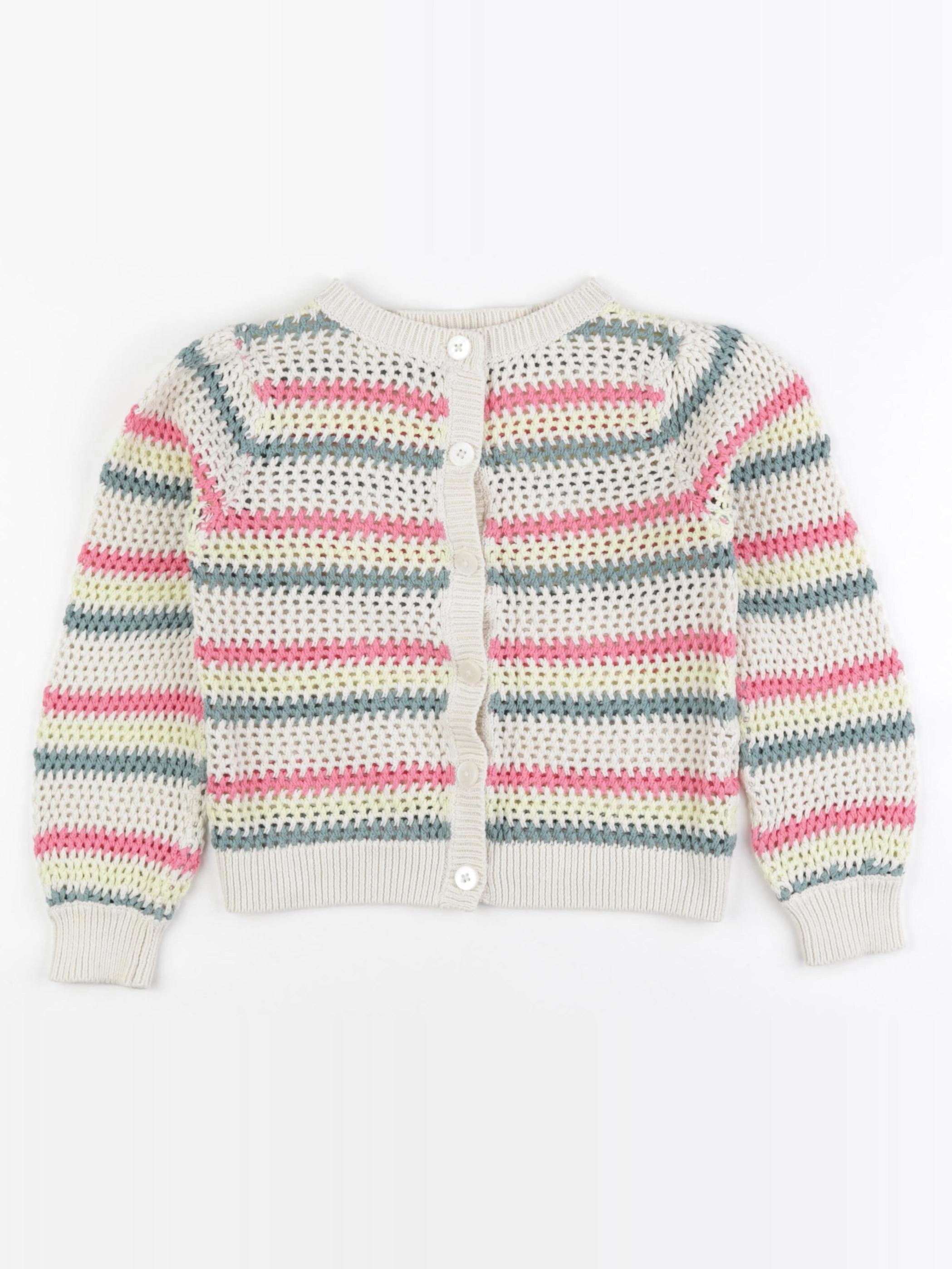 Vertbaudet - gilet jaune, vert, multicolore - 5 ans