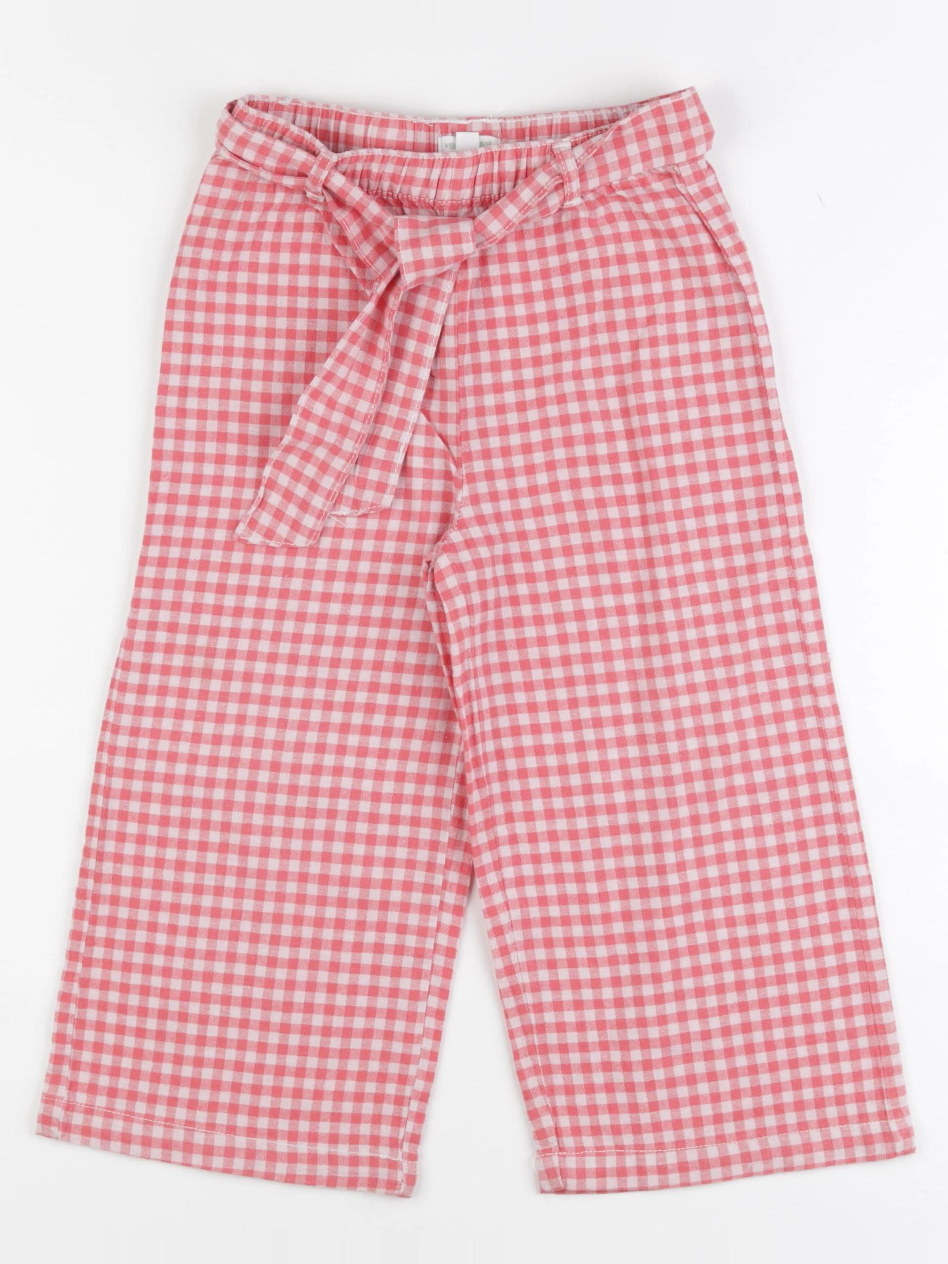 Vertbaudet - pantalon blanc, rose - 6 ans