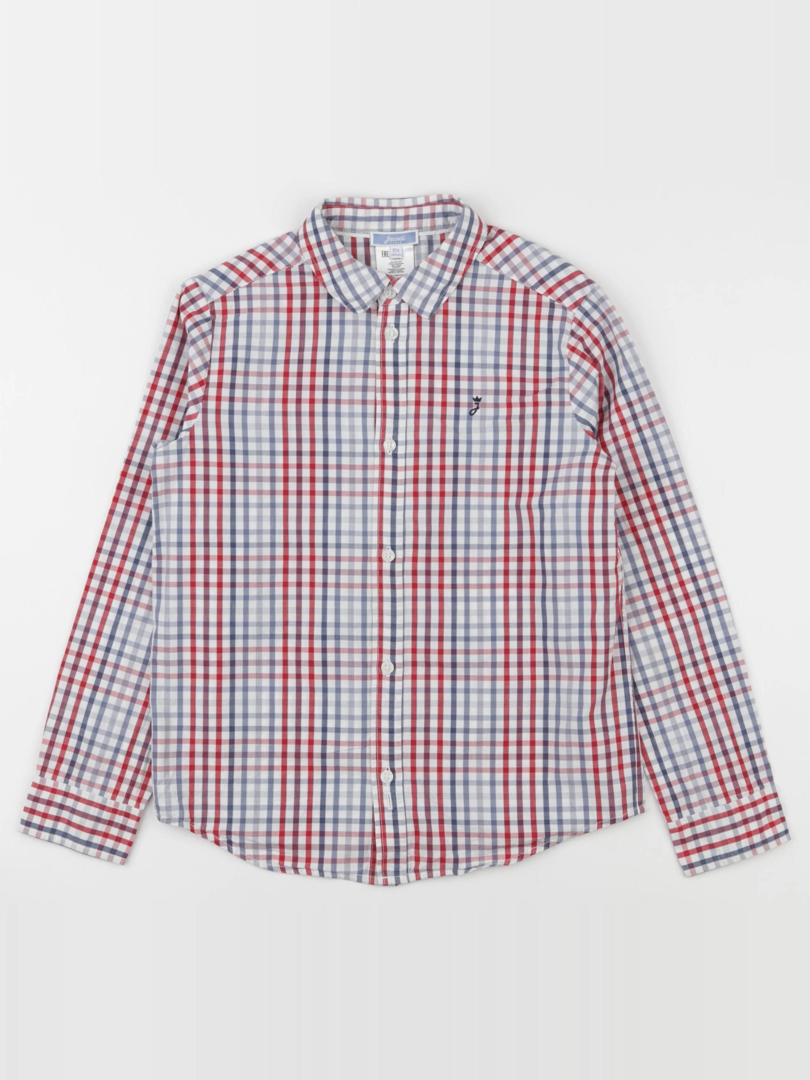 Jacadi - chemise bleu, rouge - 10 ans