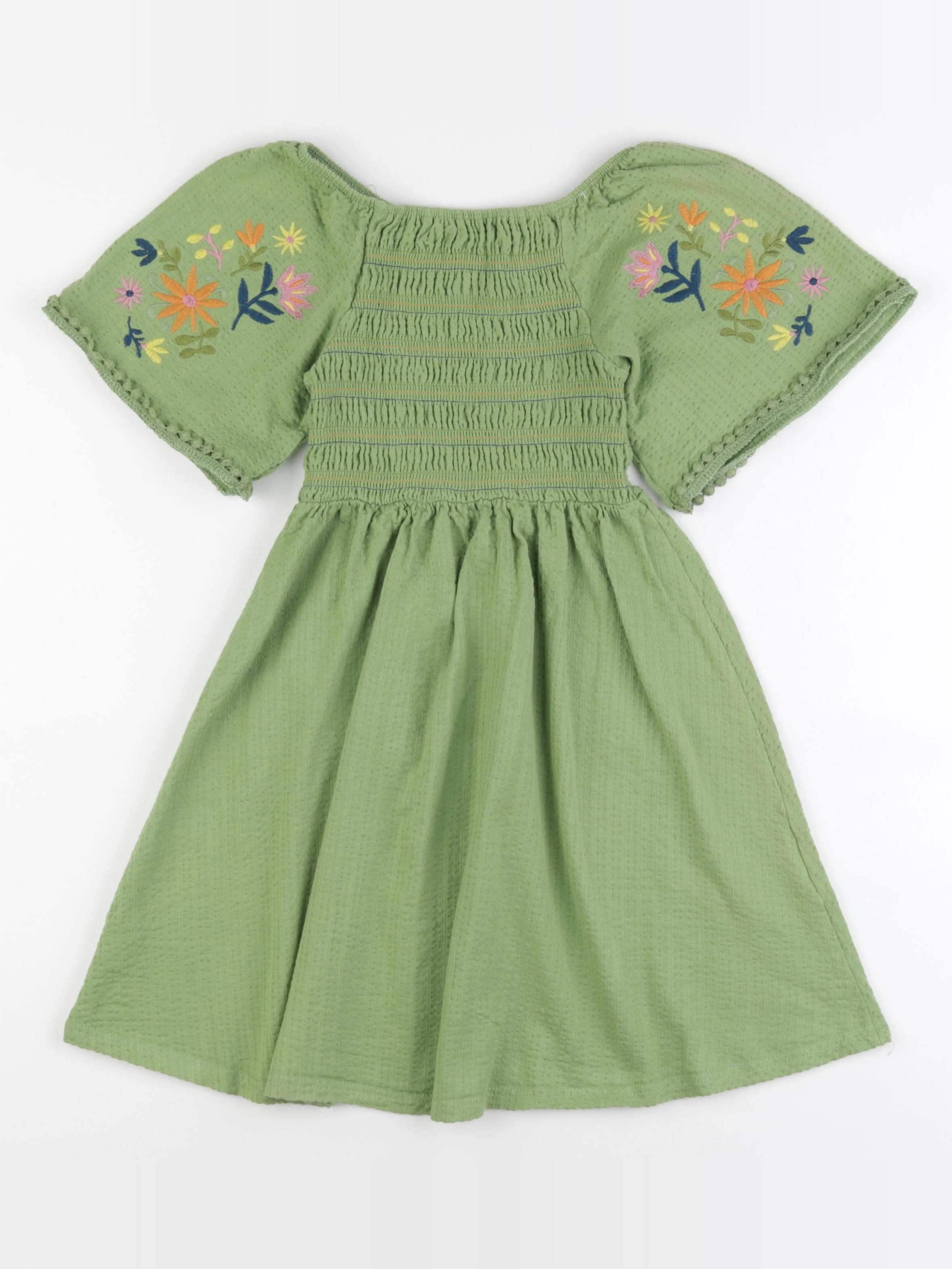 Monoprix - robe vert - 8 ans