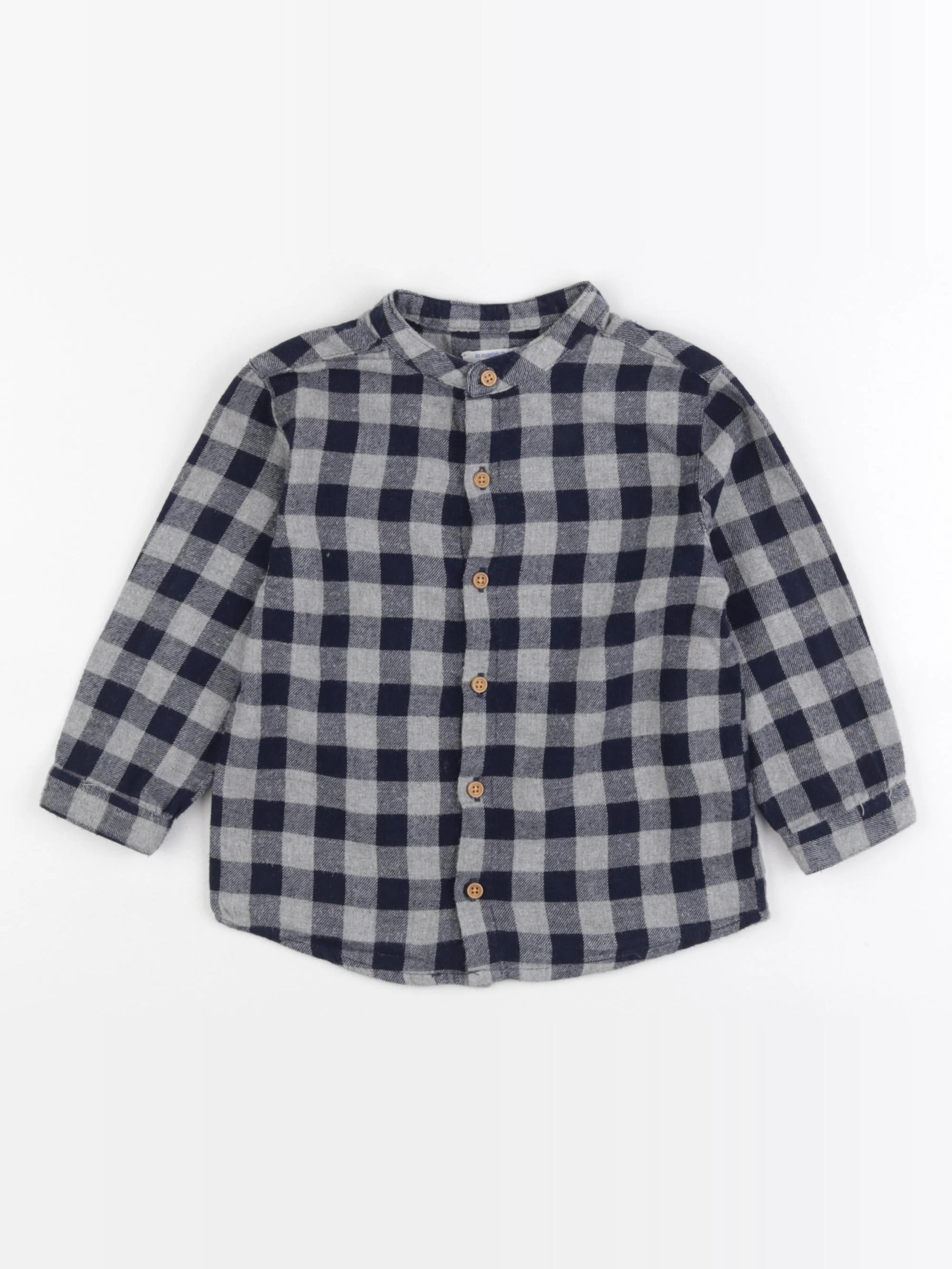 Boutchou - chemise bleu, gris - 24 mois