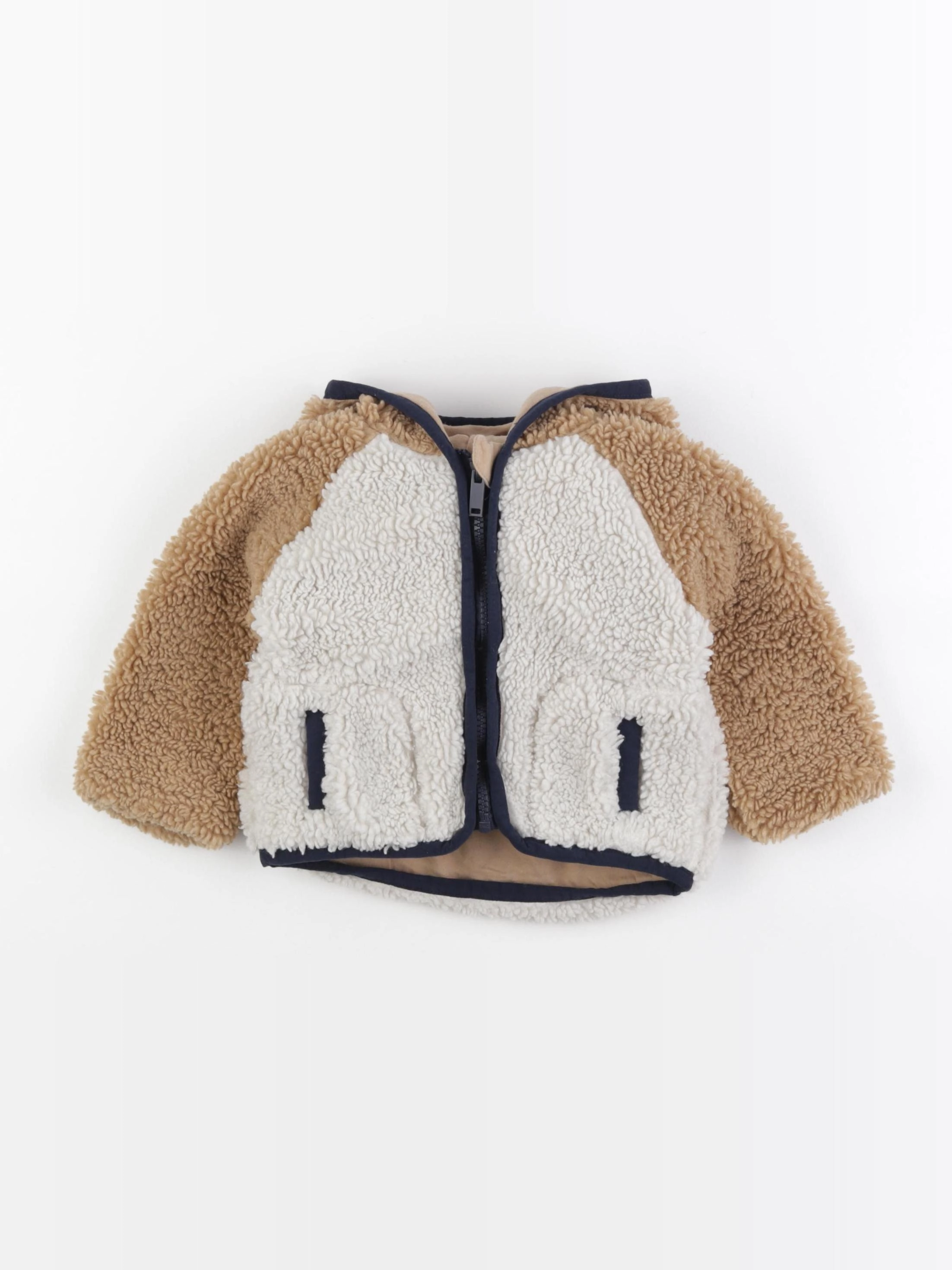 La Redoute - veste marron, blanc - 12 mois