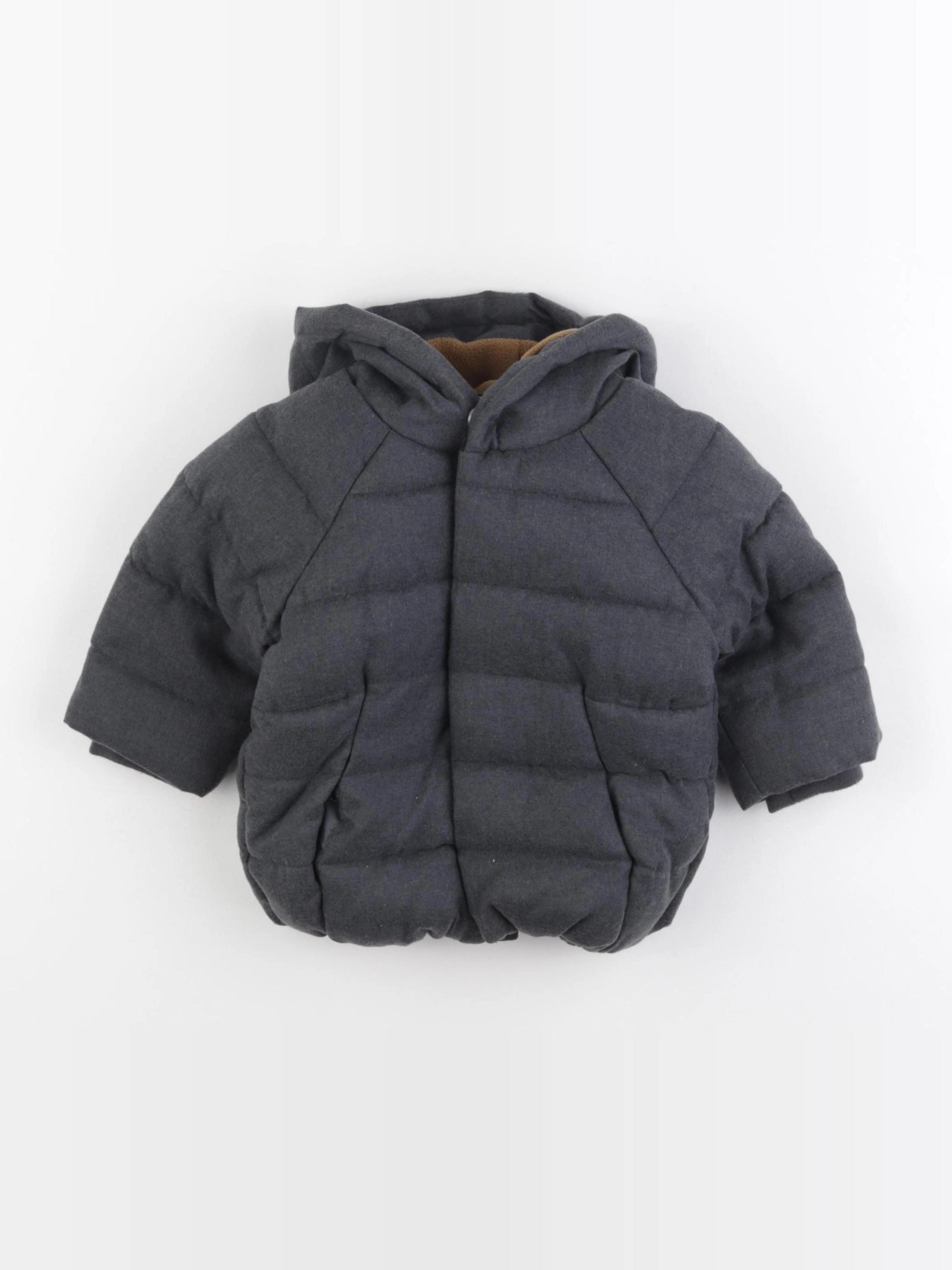 Vertbaudet - doudoune gris - 9 mois