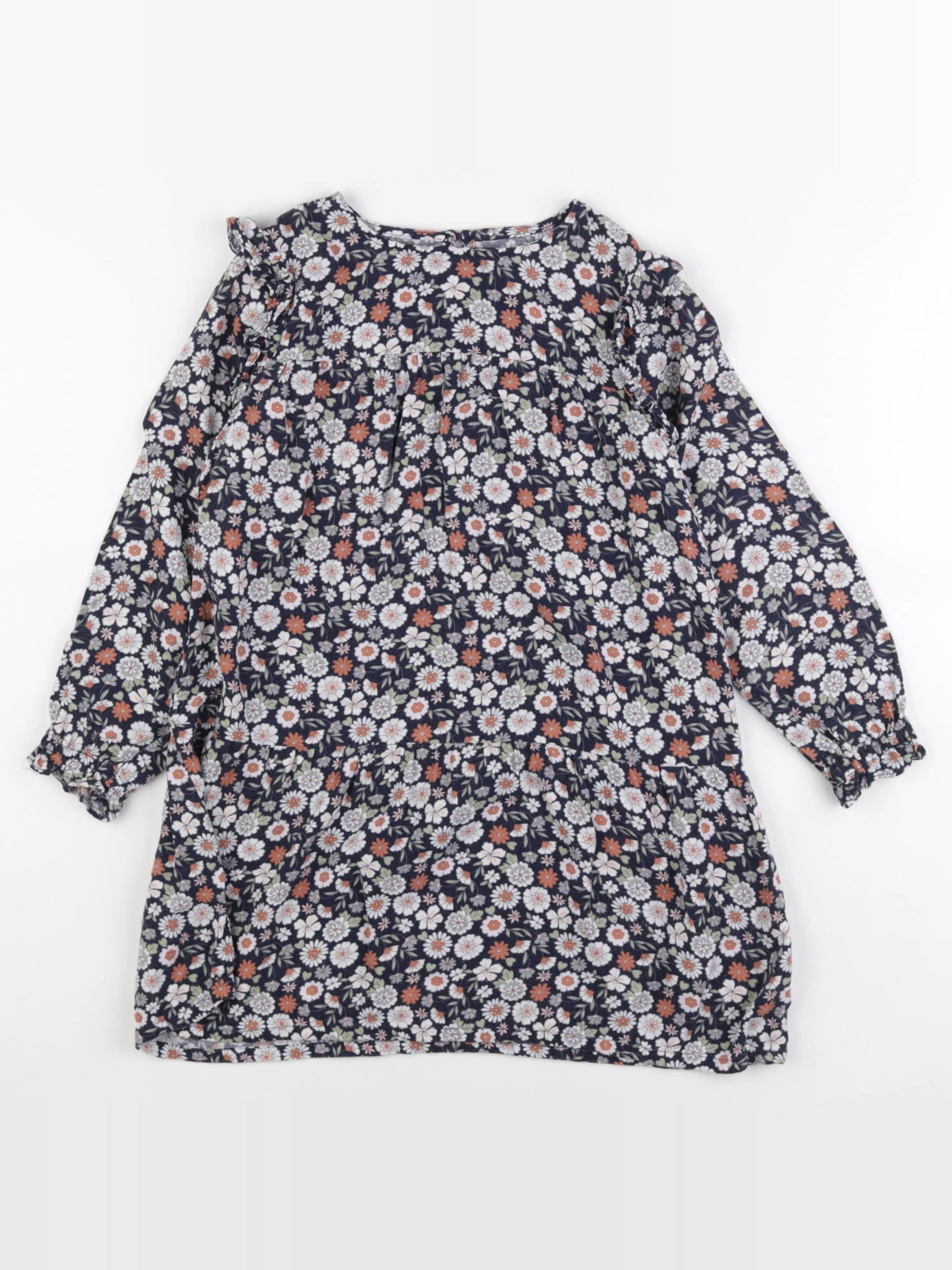 Vertbaudet - robe bleu, marron - 6 ans