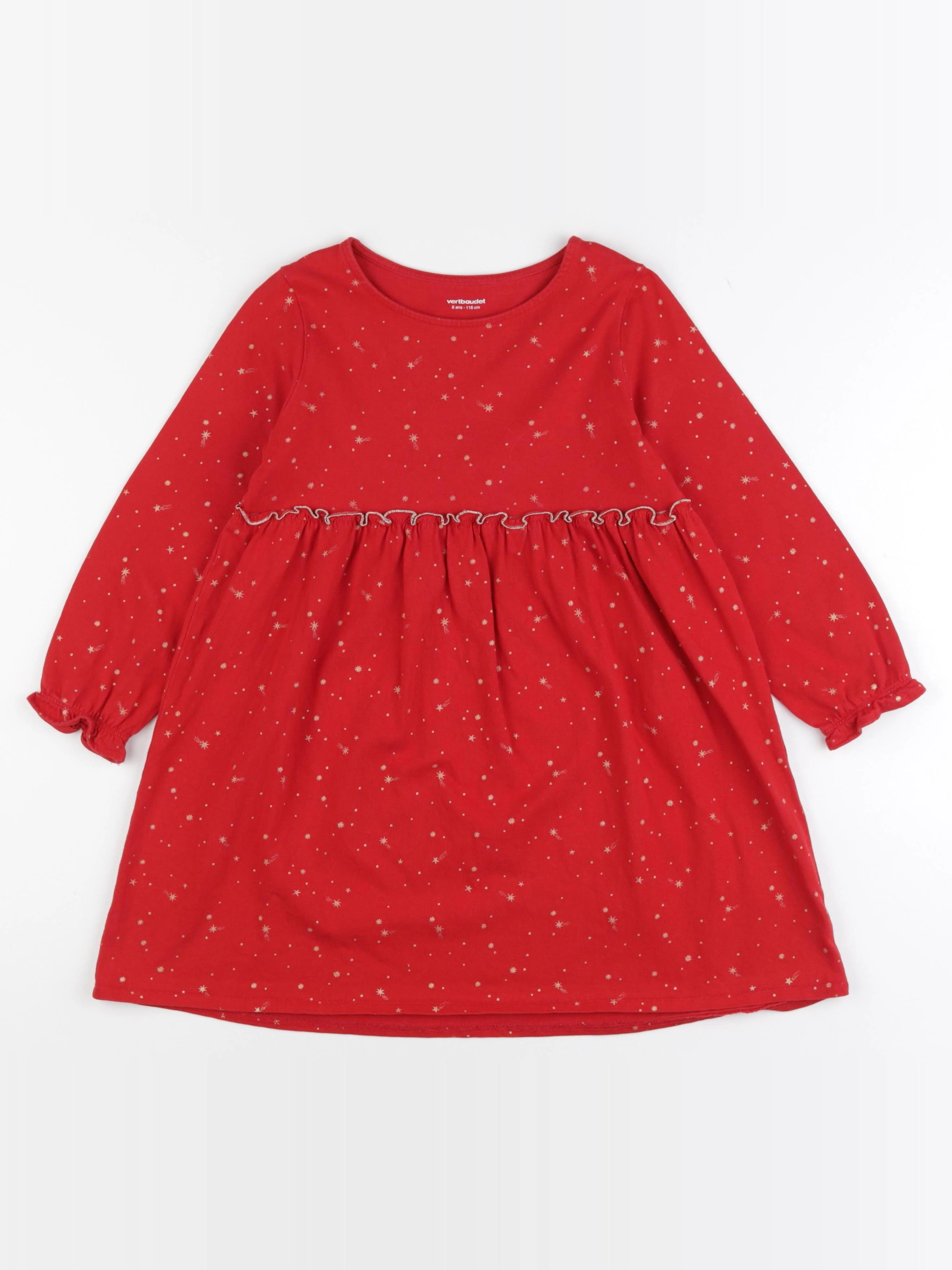 Vertbaudet - robe rouge - 6 ans