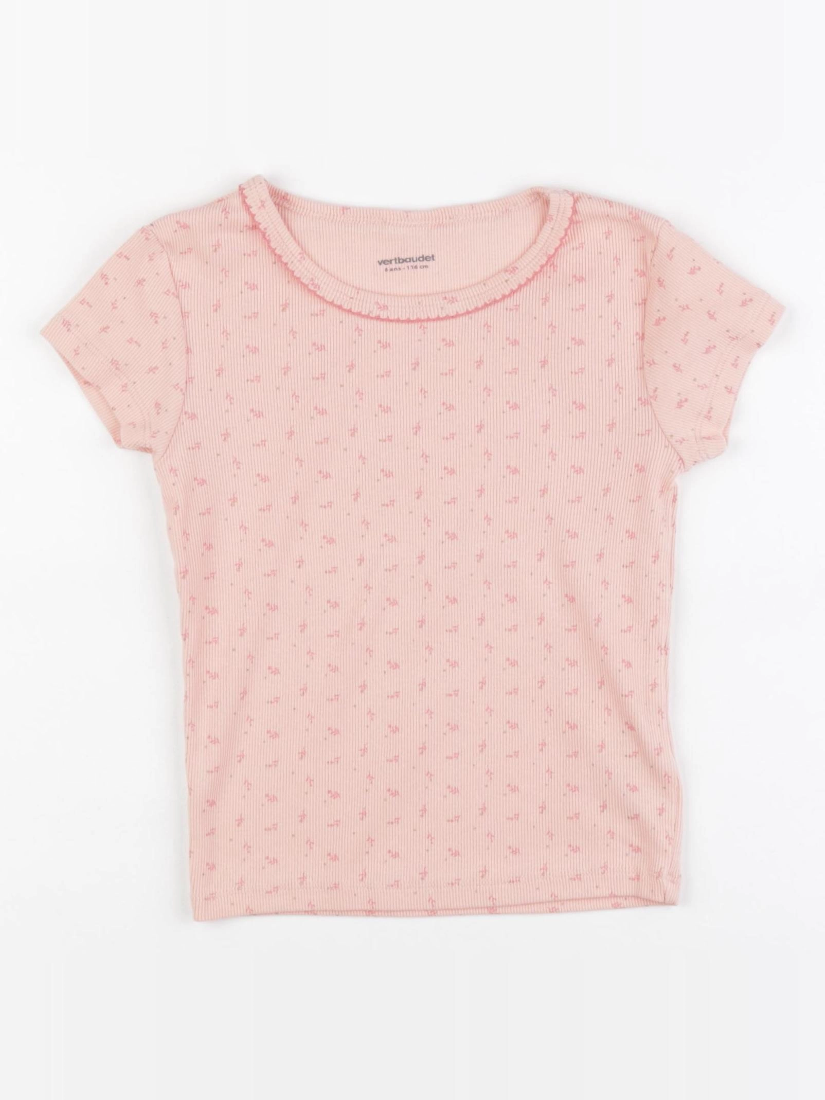 Vertbaudet - tee-shirt rose - 6 ans