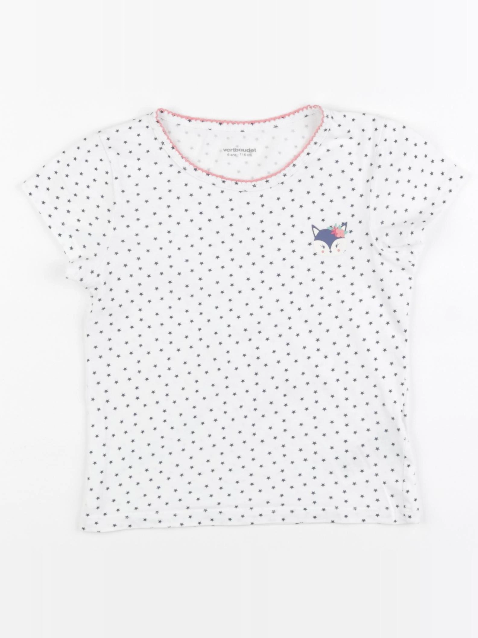 Vertbaudet - maillot de corps blanc, bleu - 6 ans