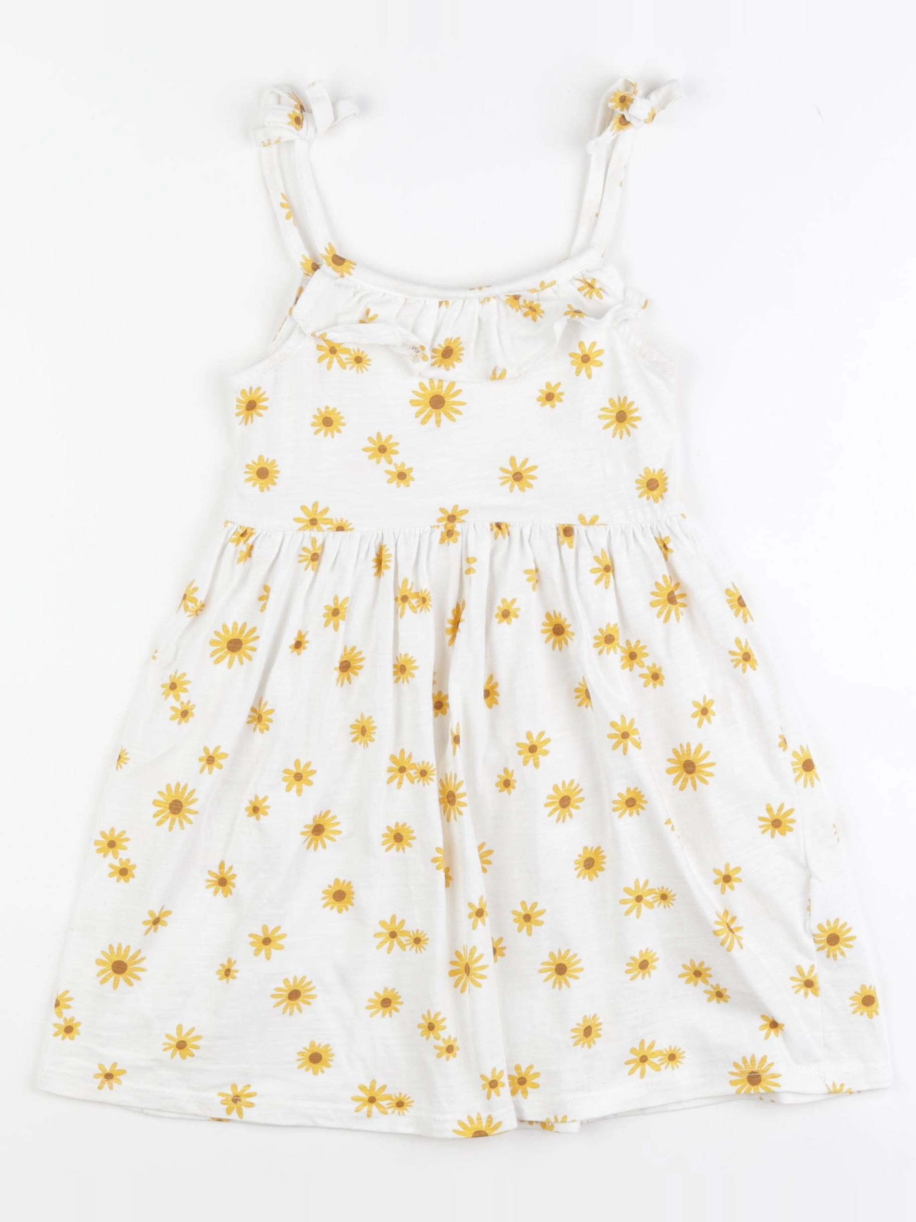 Vertbaudet - robe blanc, jaune - 4 ans