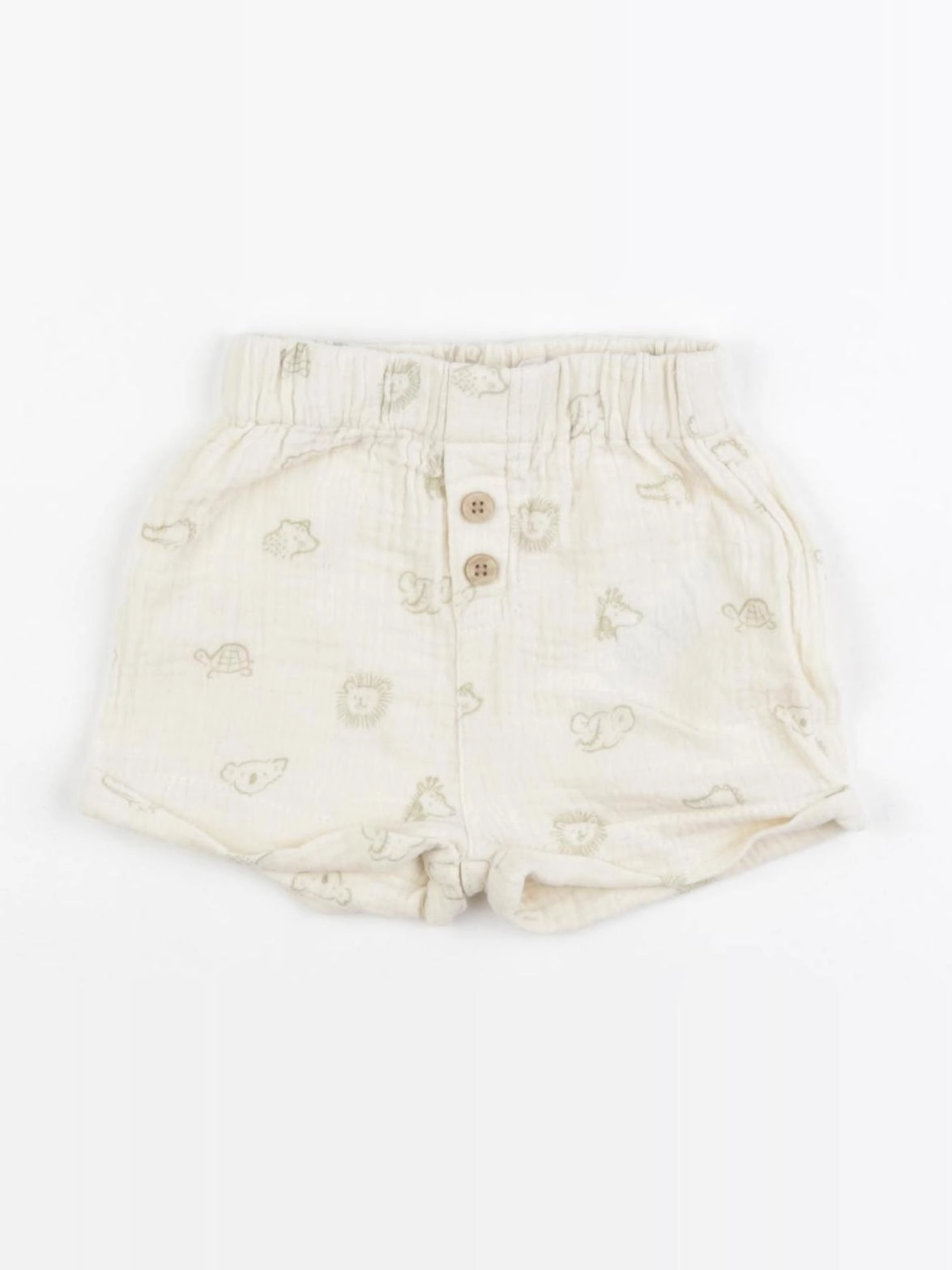 Vertbaudet - short vert, beige - 1 mois