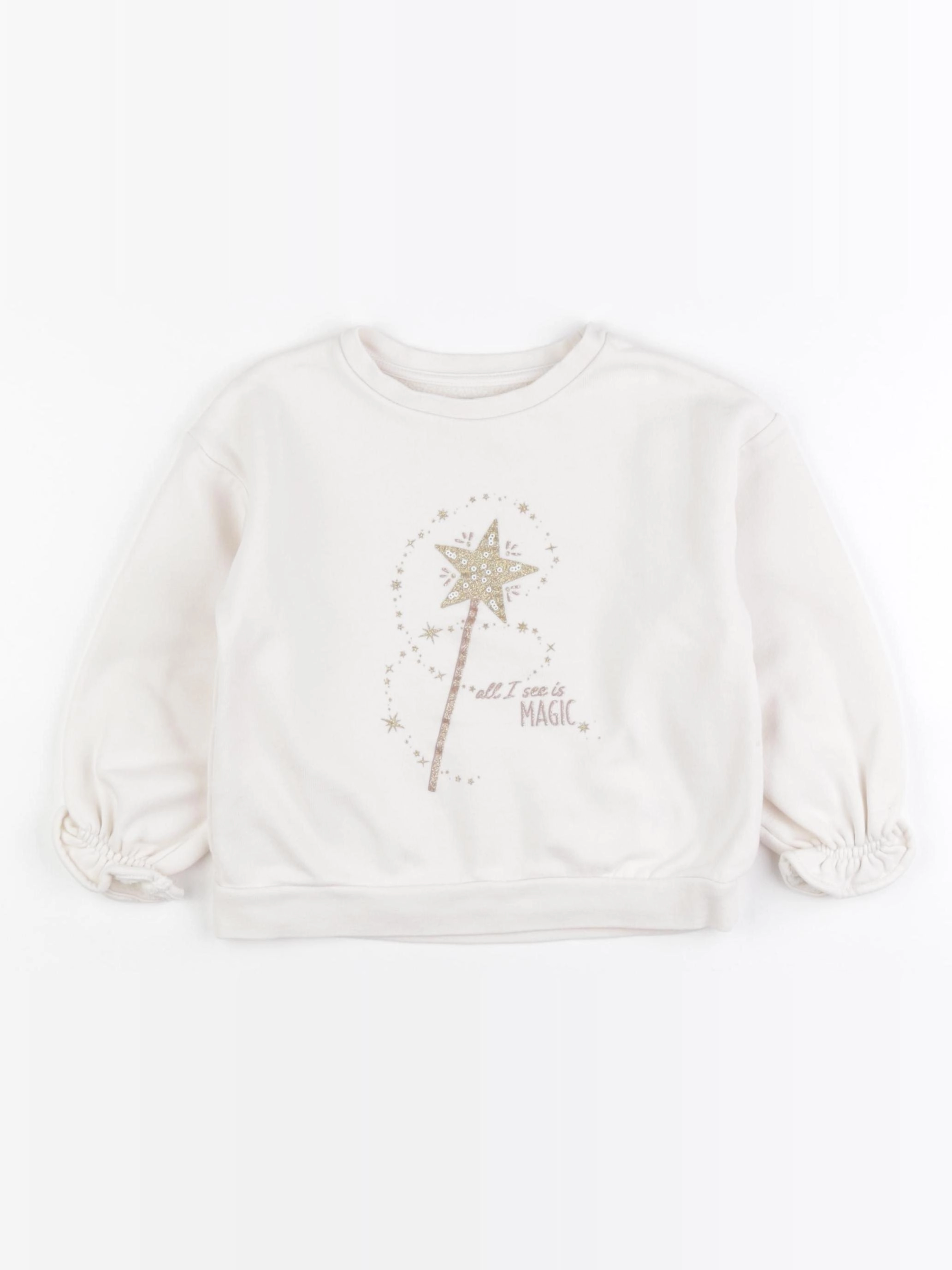 Vertbaudet - sweat beige, or - 5 ans