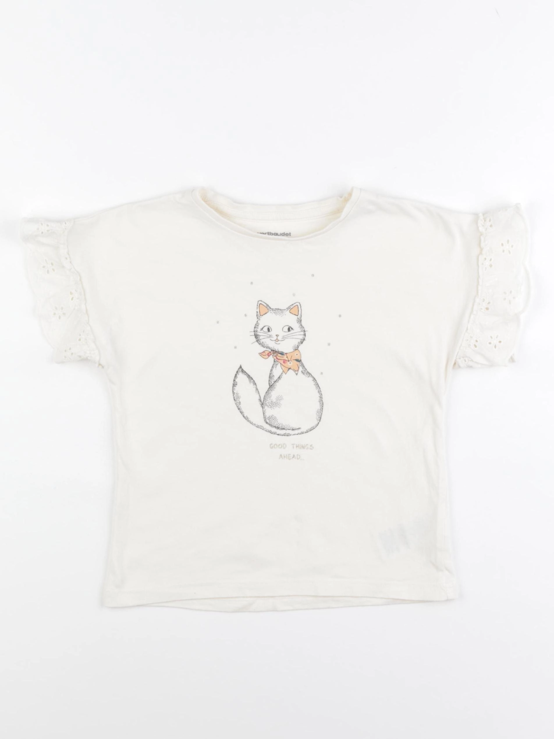 Vertbaudet - tee-shirt beige - 4 ans