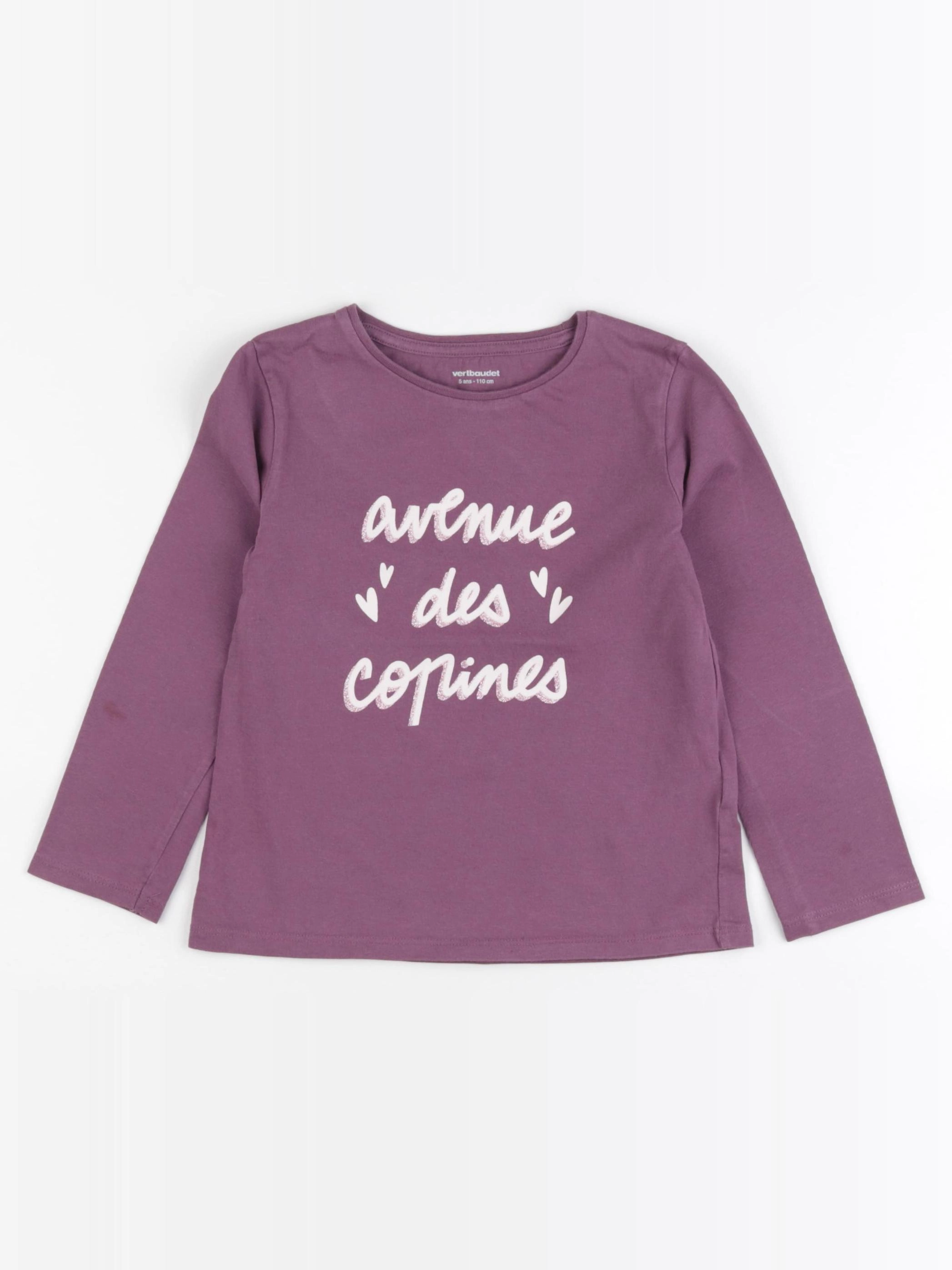 Vertbaudet - tee-shirt violet - 5 ans