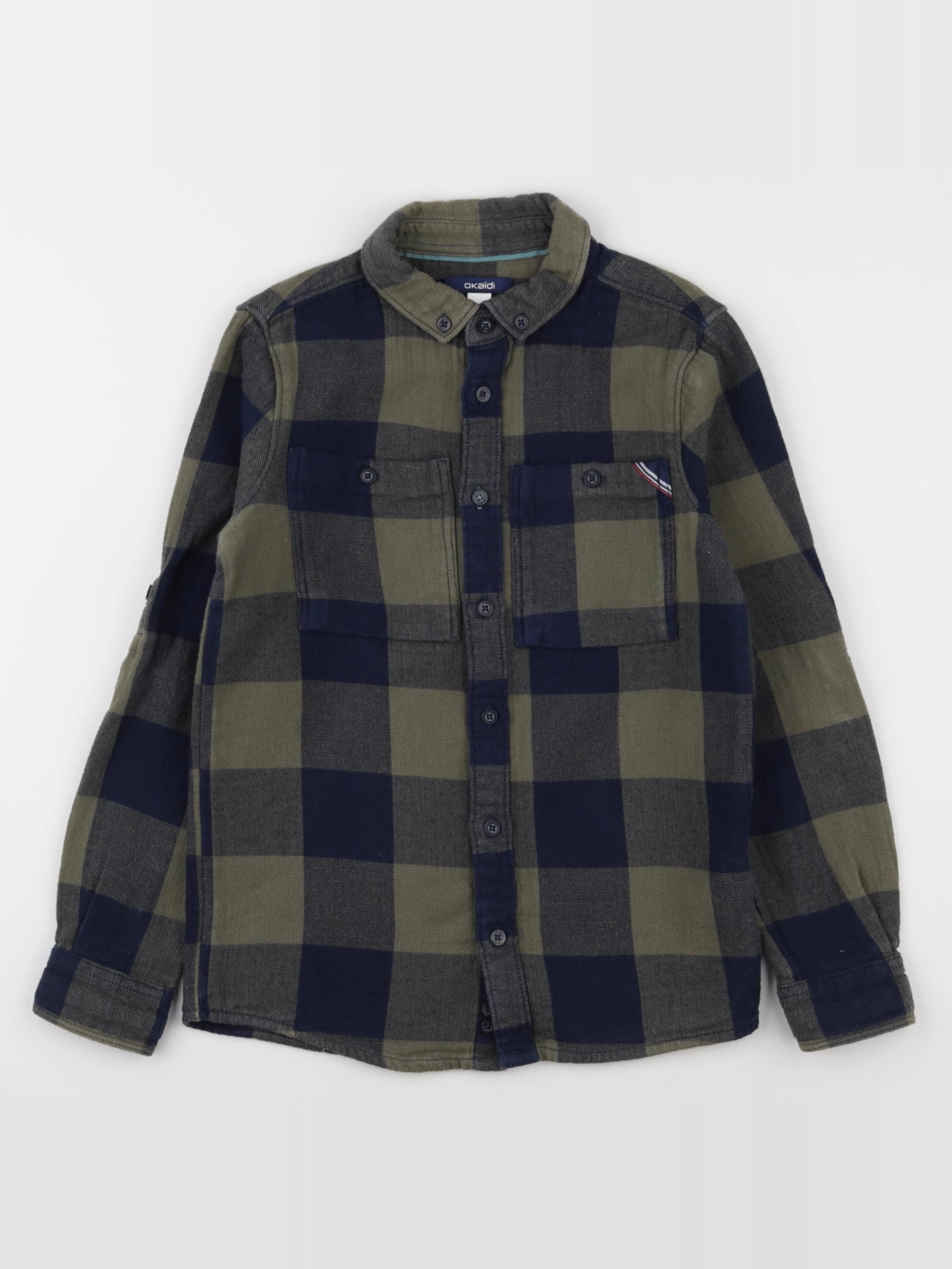 Okaidi - chemise vert, noir - 8 ans
