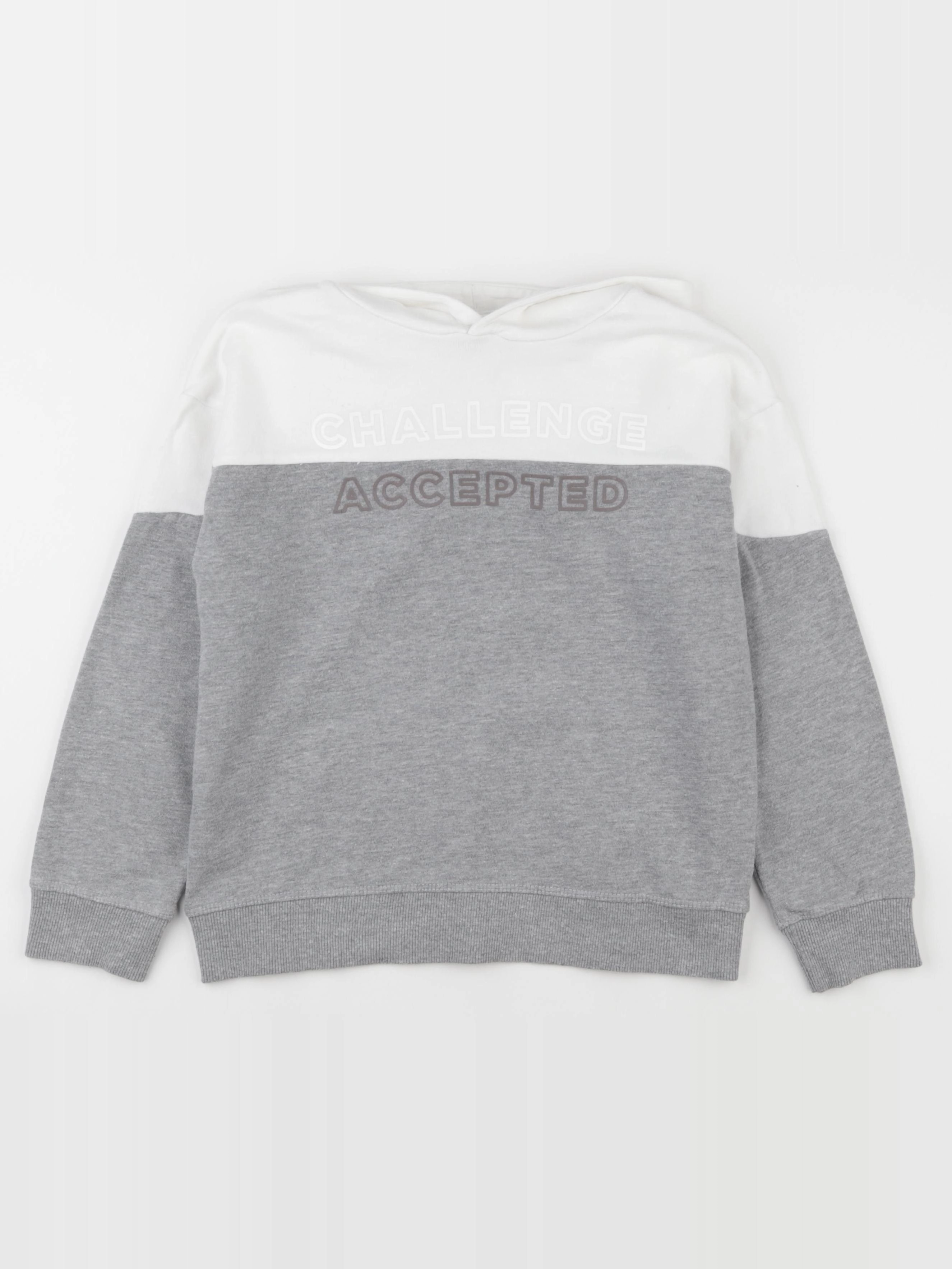 Mango - sweat blanc, gris - 7/8 ans