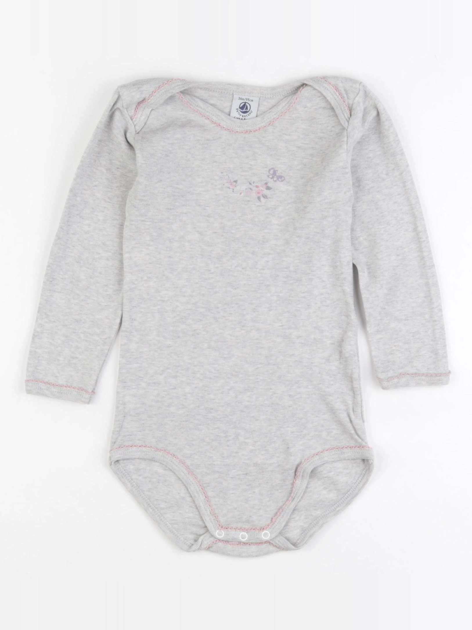 Petit Bateau - body gris - 3 ans