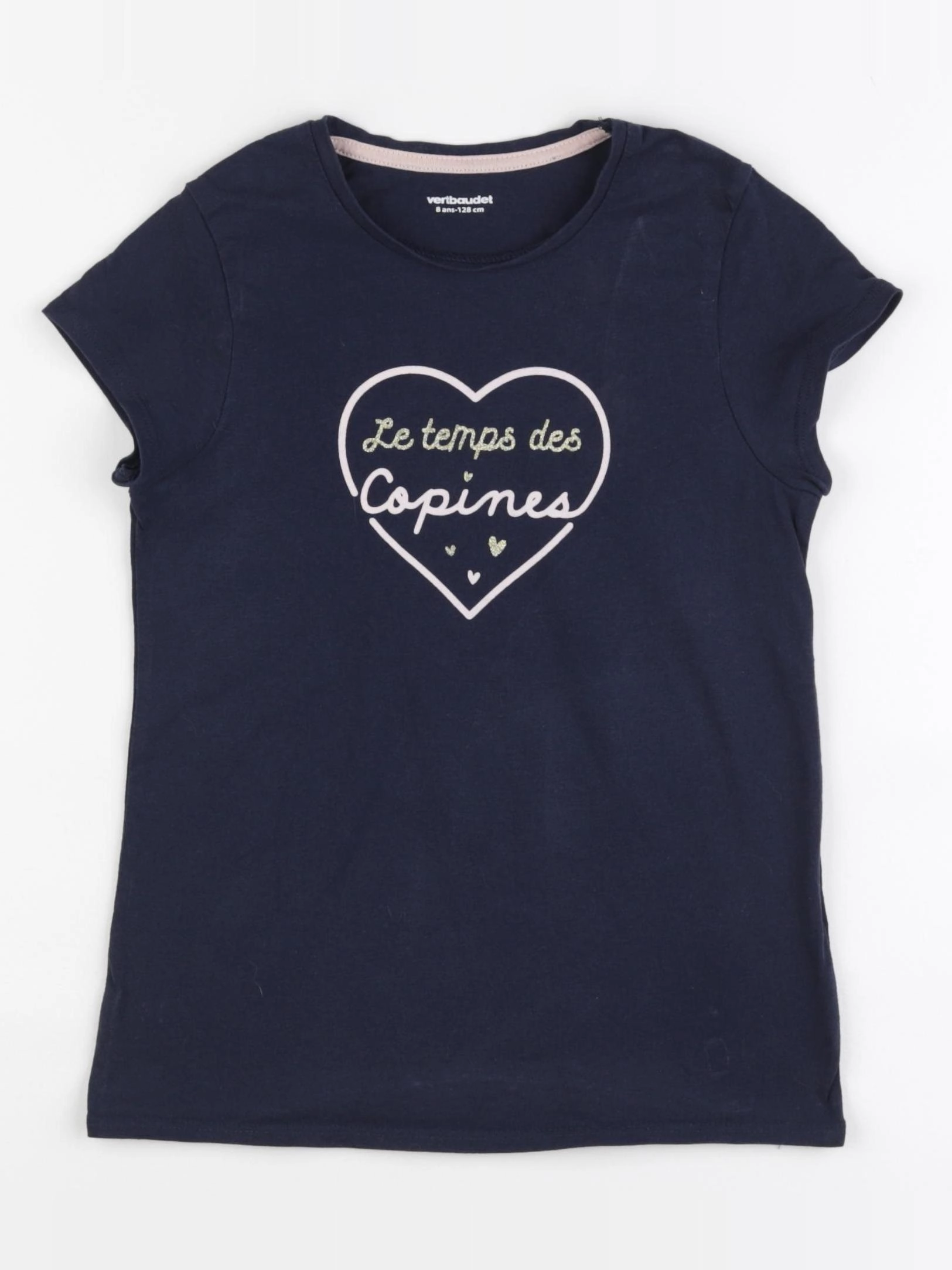 Vertbaudet - tee-shirt bleu - 8 ans