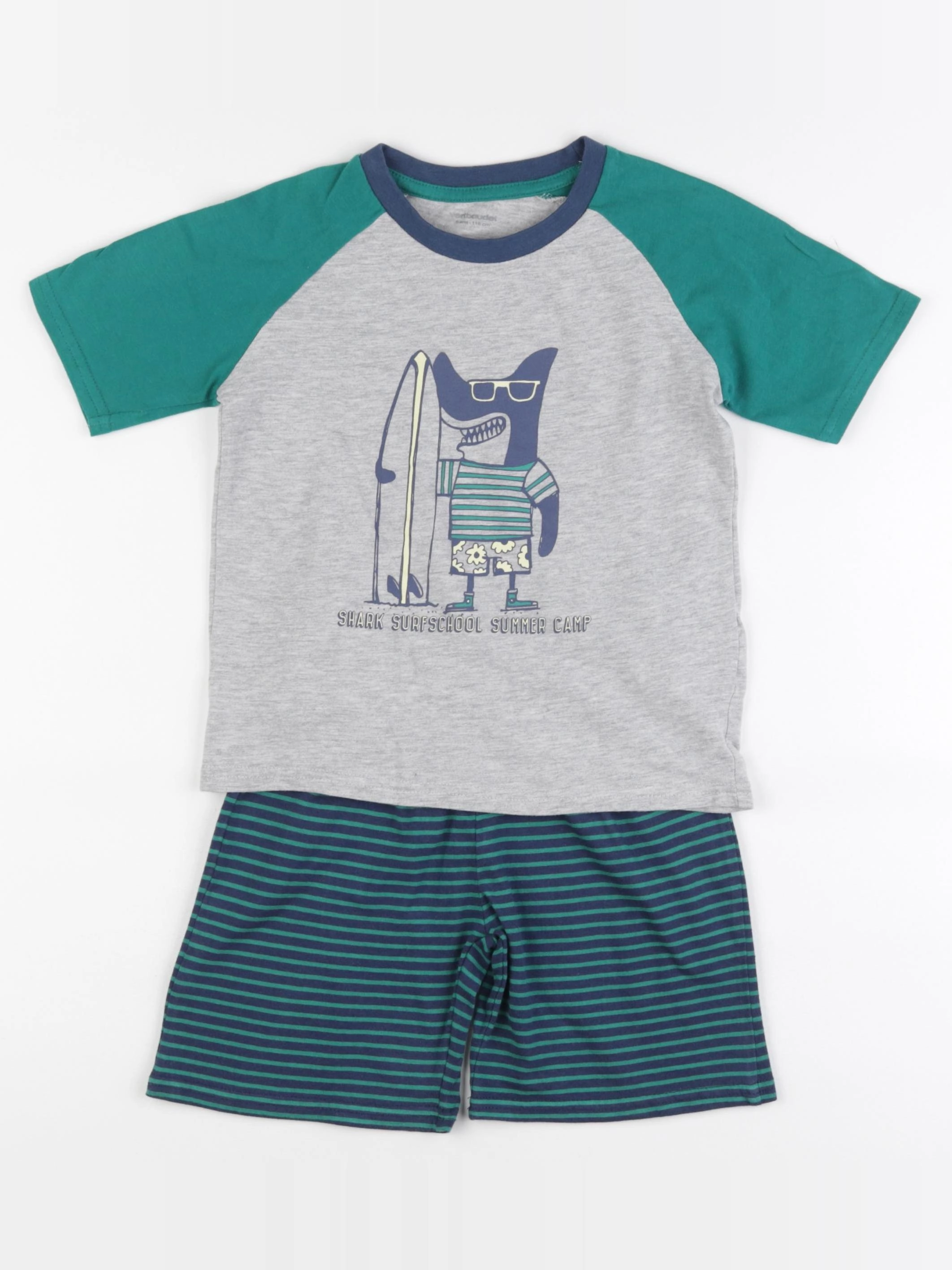 Vertbaudet - pyjama coton bleu, vert - 6 ans