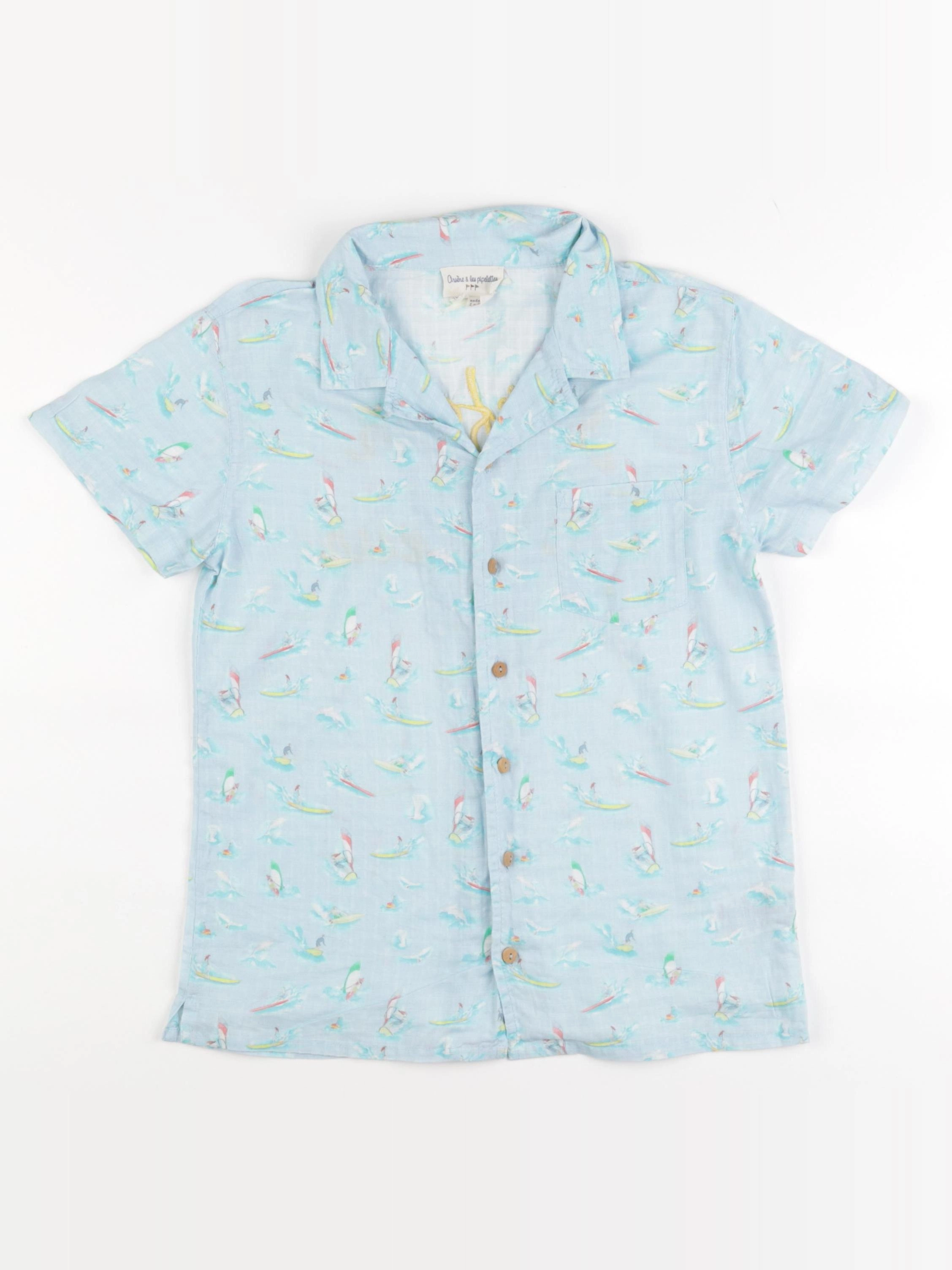 Arsène et les pipelettes - chemise imprimé au dos bleu - 10 ans