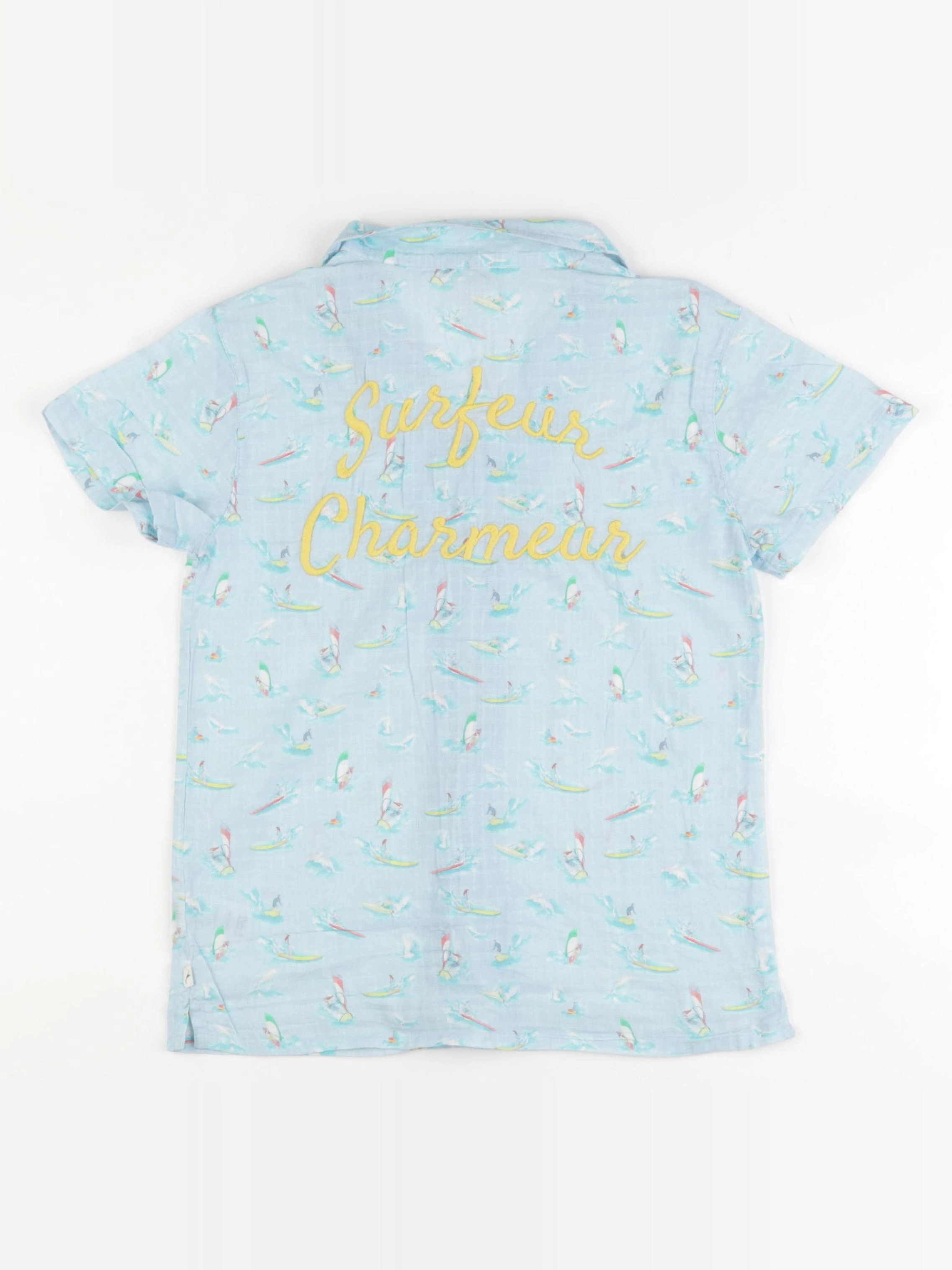 Arsène et les pipelettes - chemise imprimé au dos bleu - 10 ans