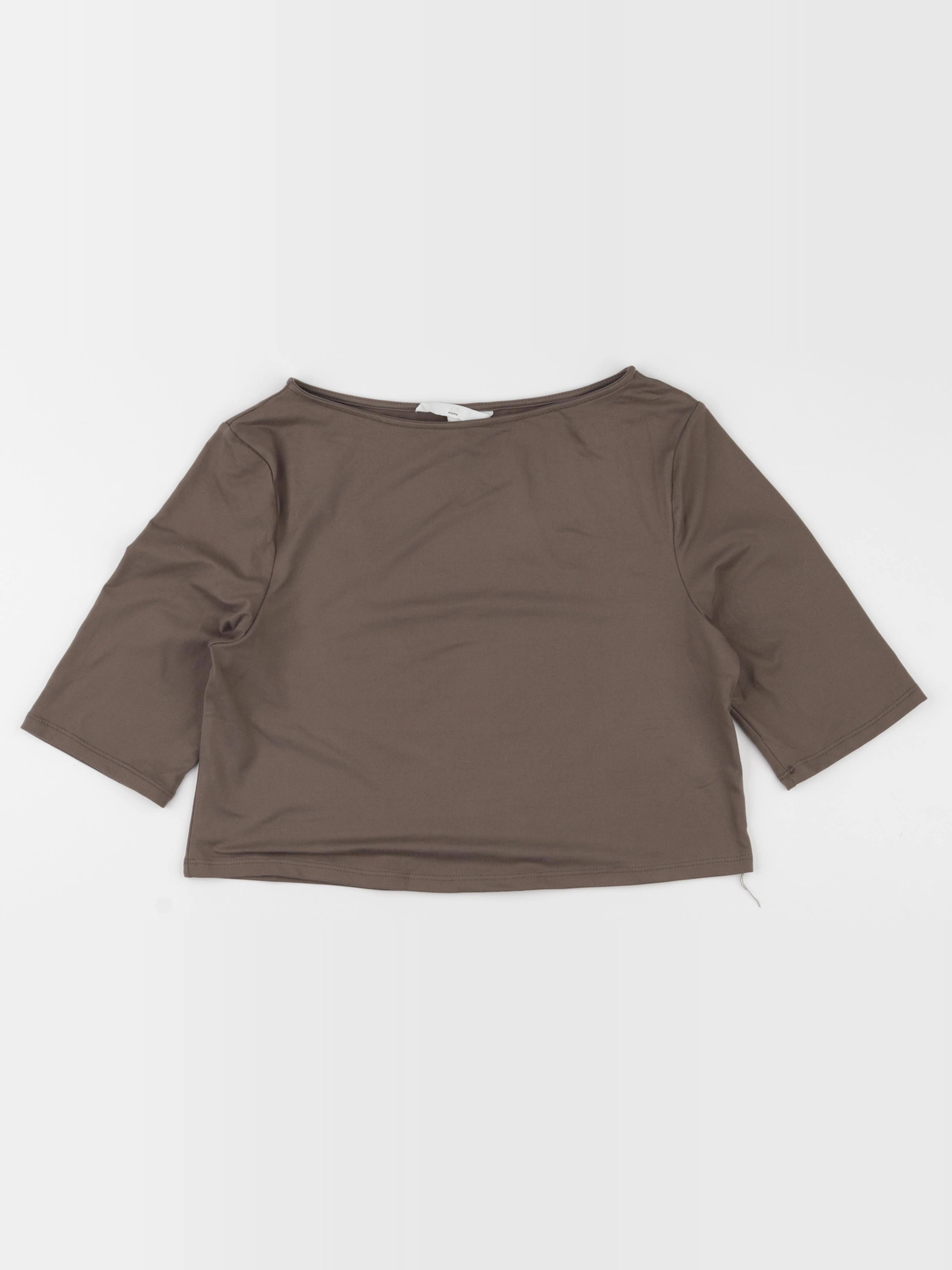 H&M - tee-shirt court grossesse marron - m