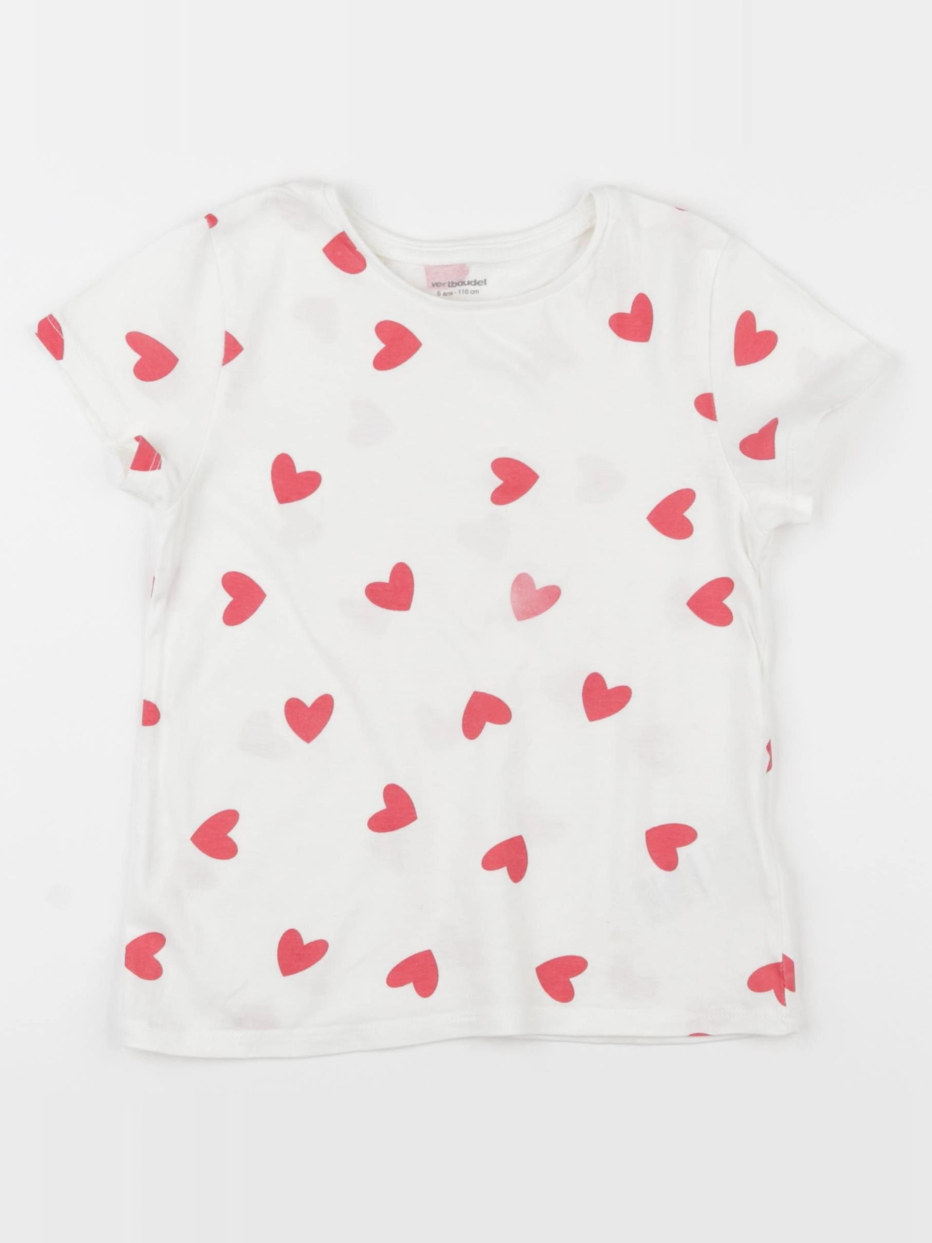 Vertbaudet - tee-shirt rouge - 6 ans