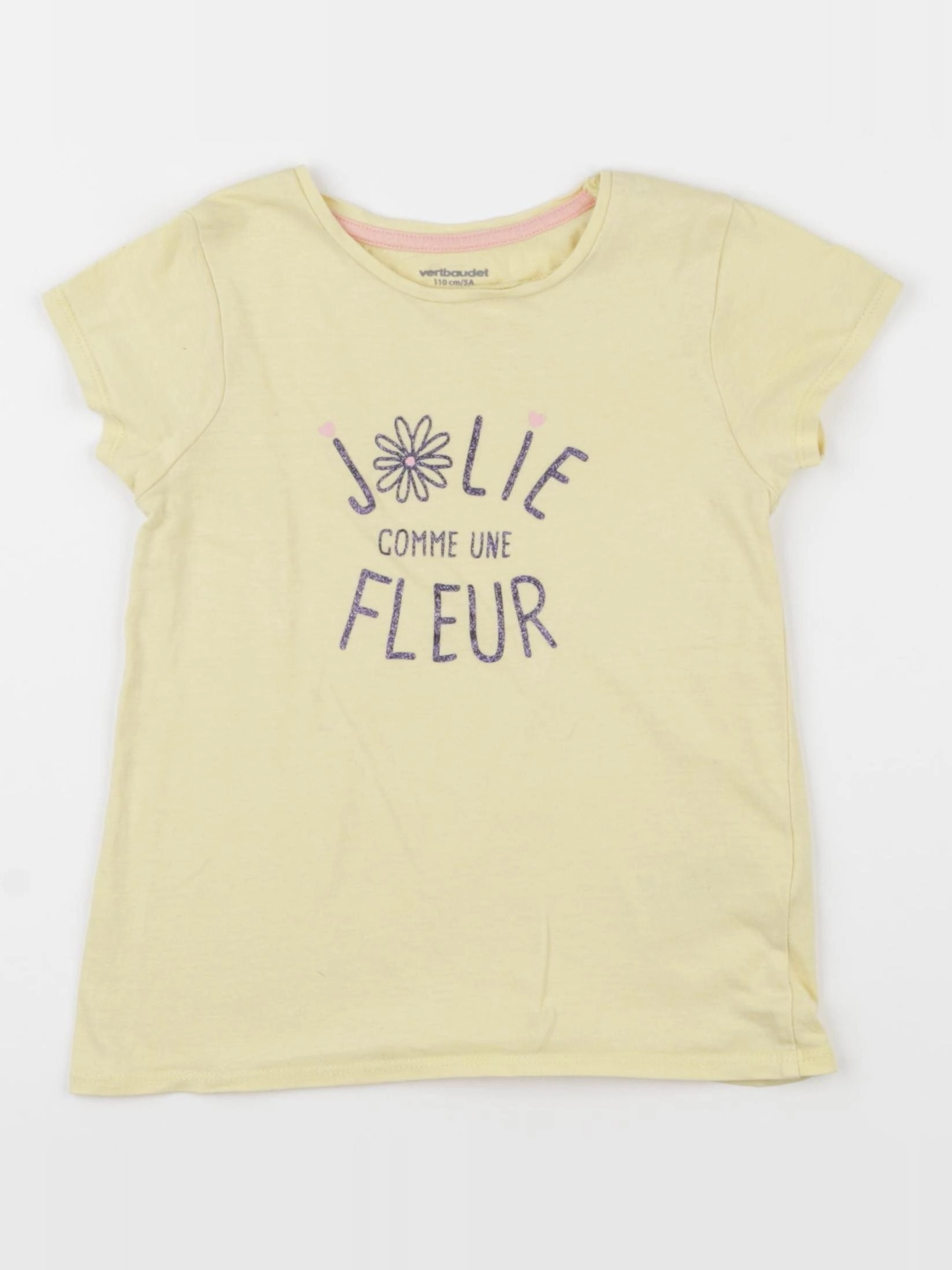 Vertbaudet - tee-shirt jaune - 5 ans