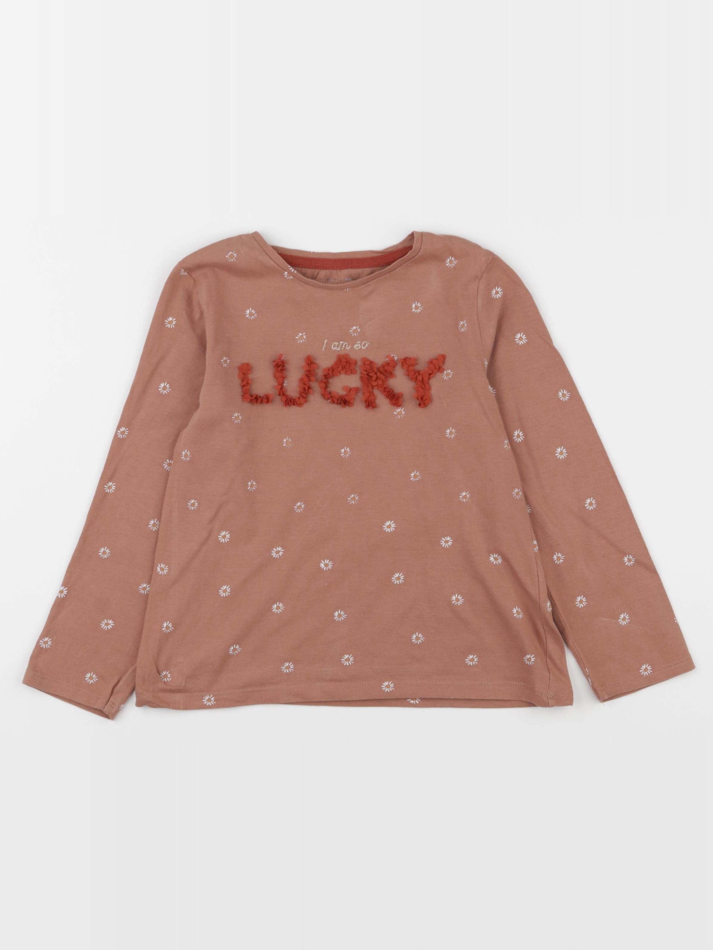 Vertbaudet - tee-shirt marron - 6 ans