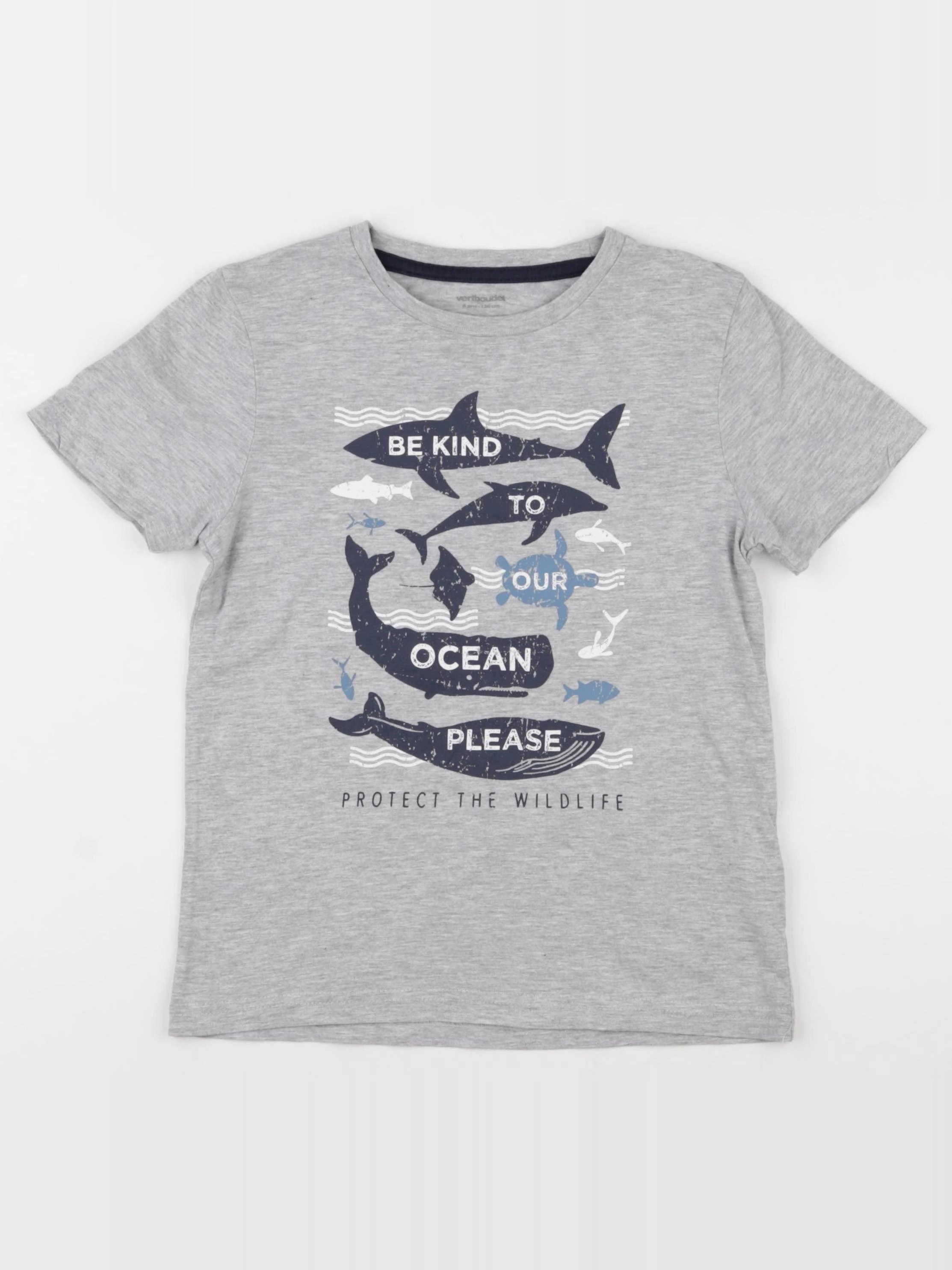 Vertbaudet - tee-shirt gris - 8 ans