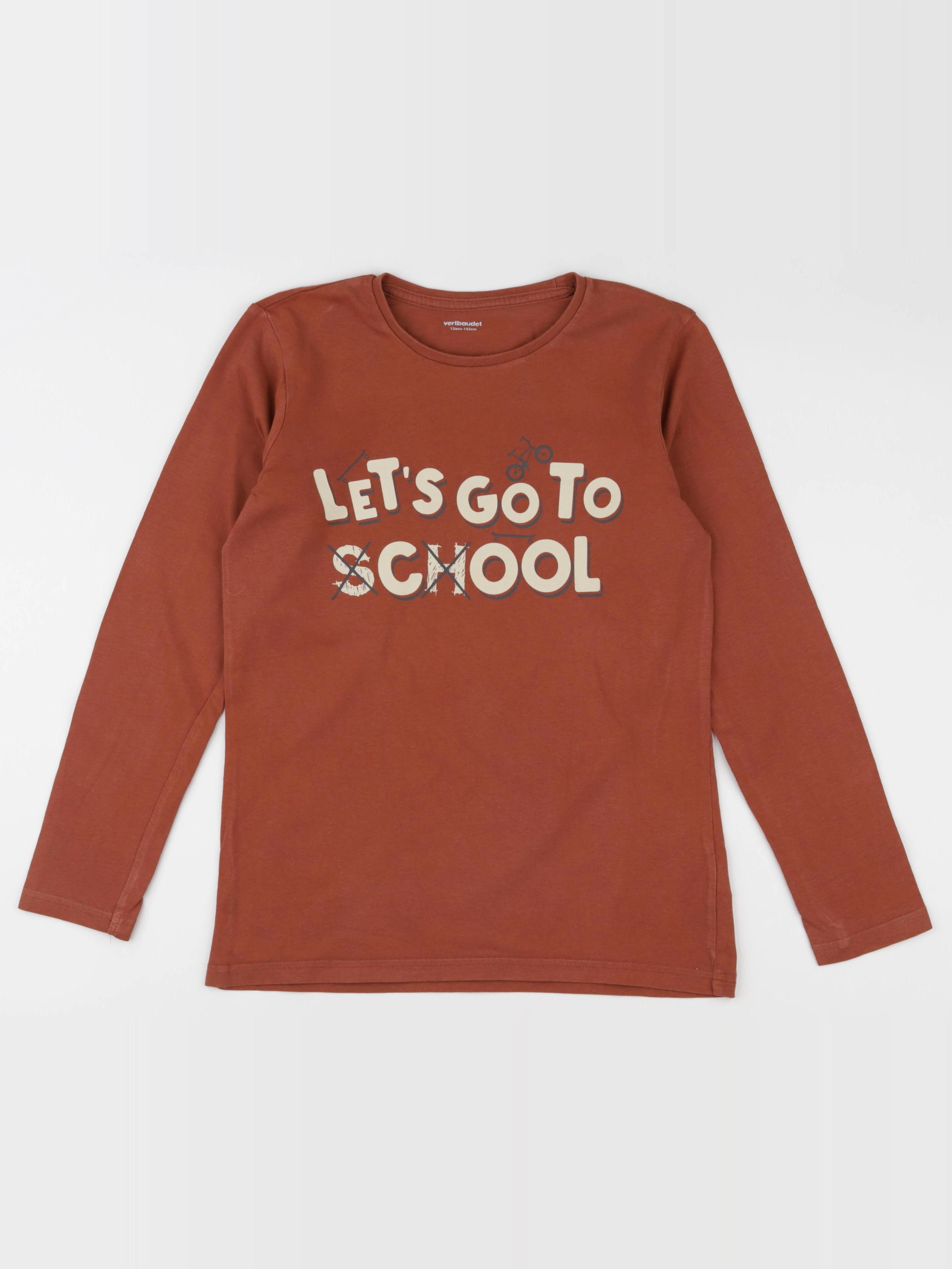 Vertbaudet - tee-shirt marron - 12 ans