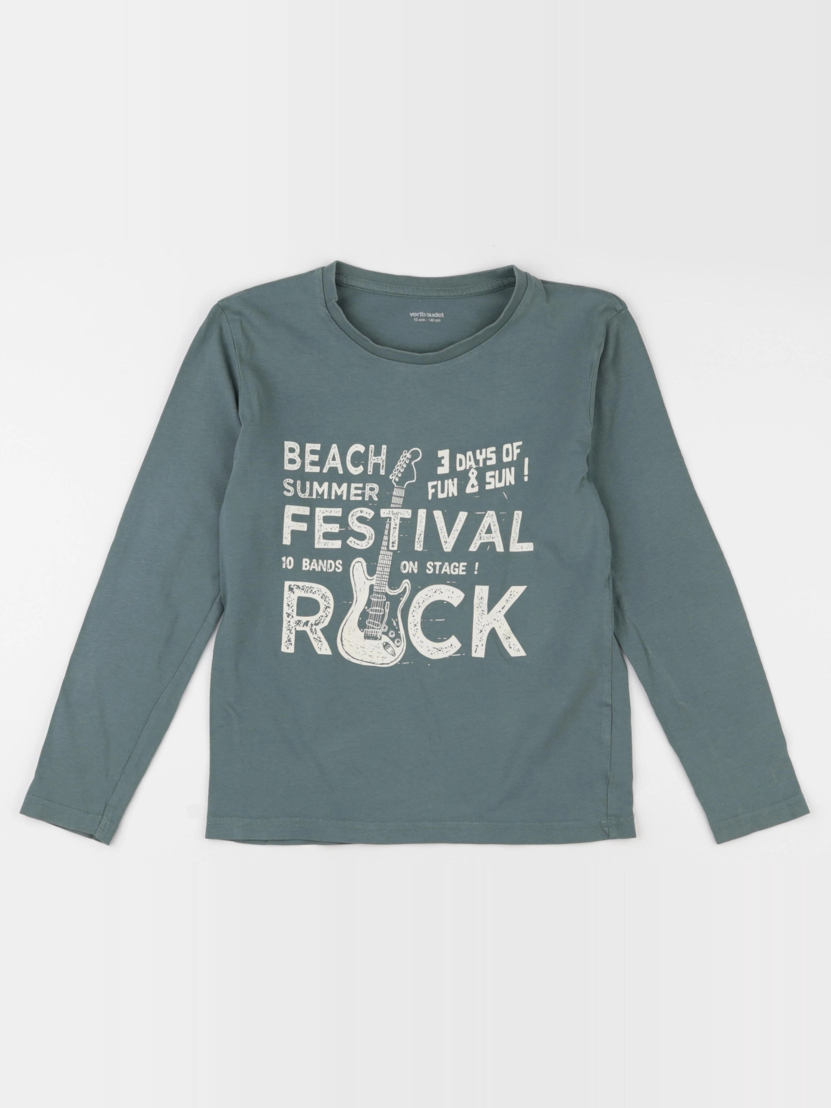 Vertbaudet - tee-shirt vert - 10 ans