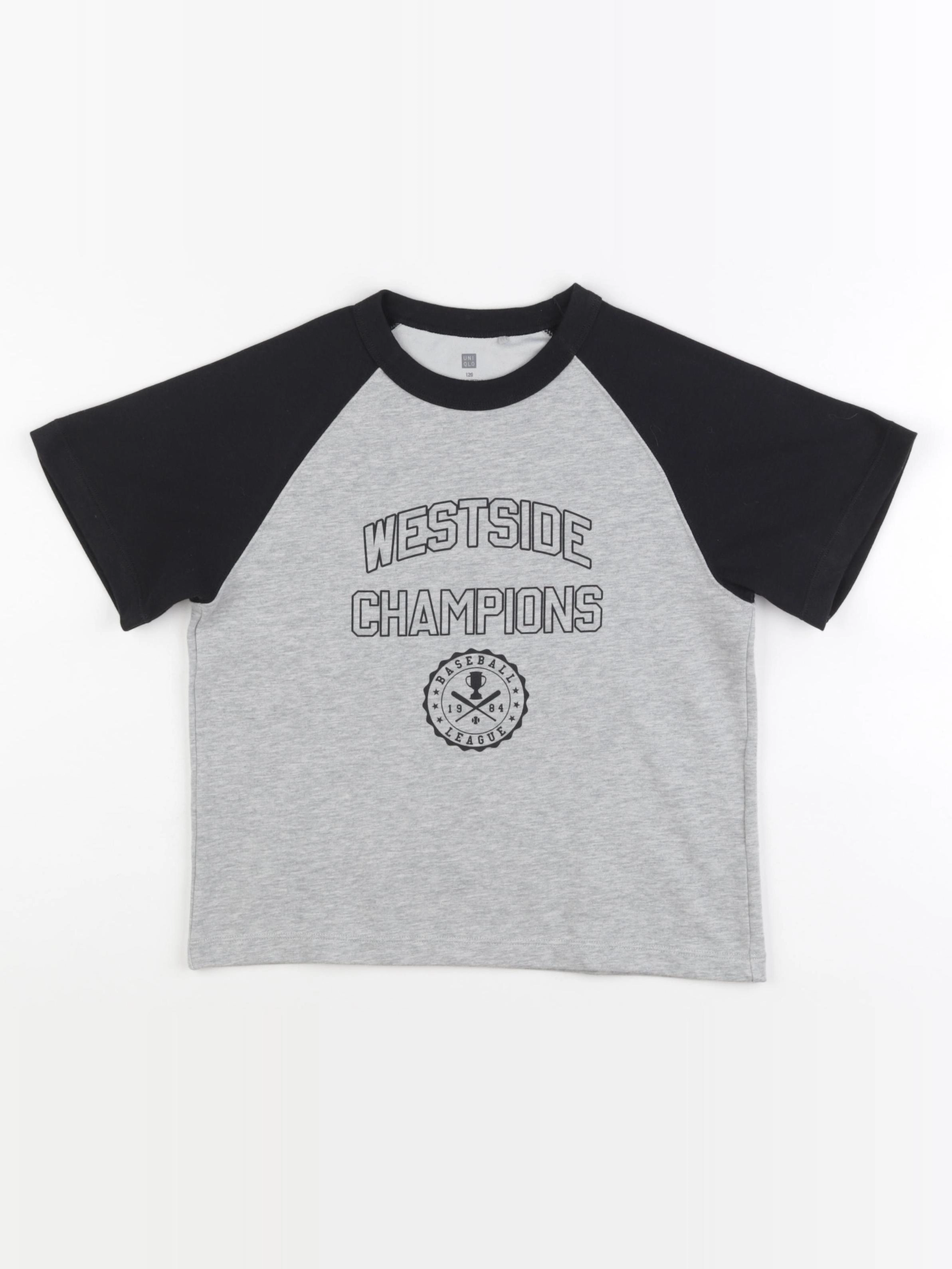 Uniqlo - tee-shirt gris - 6 ans