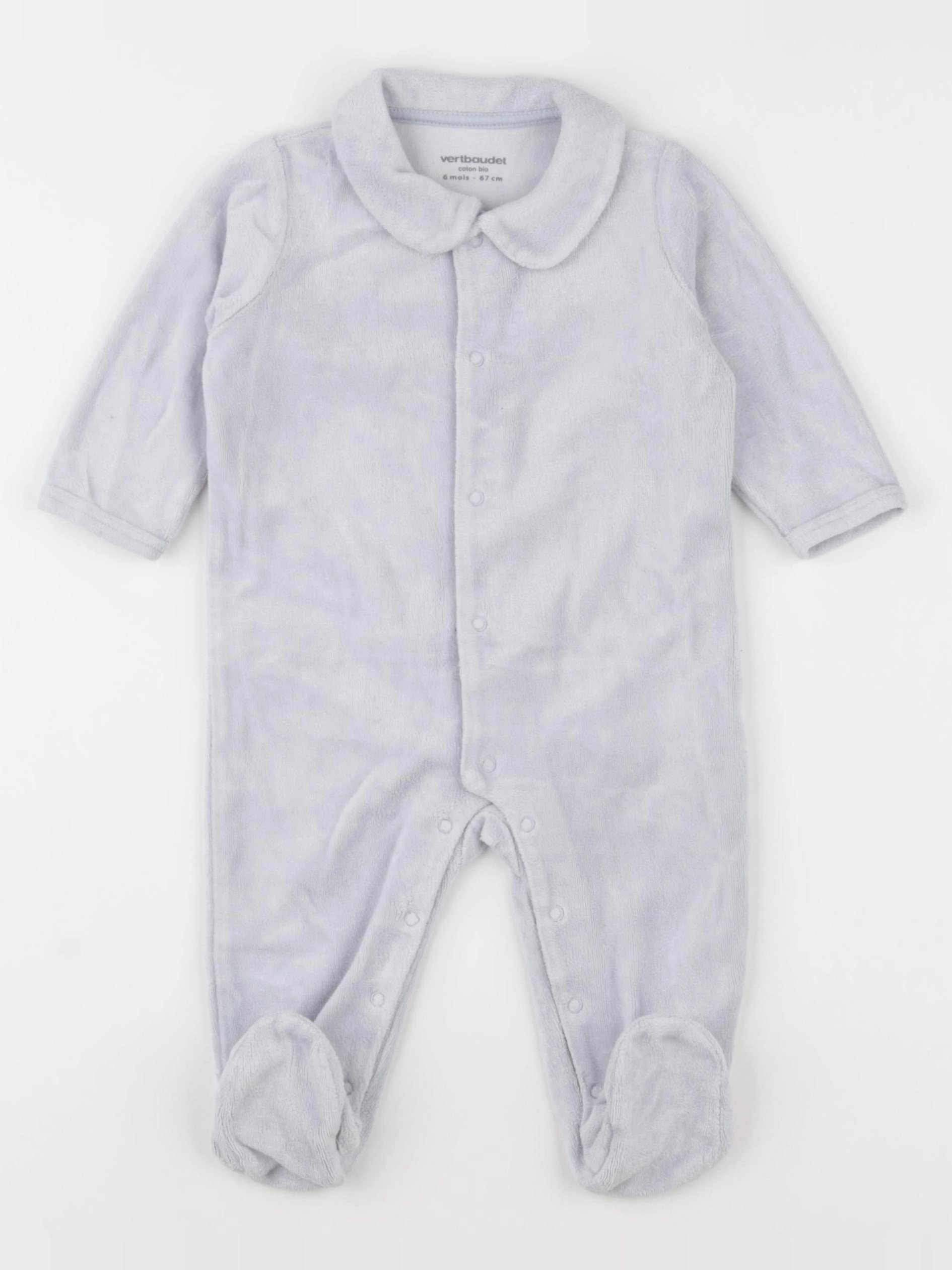 Vertbaudet - pyjama velours bleu - 6 mois