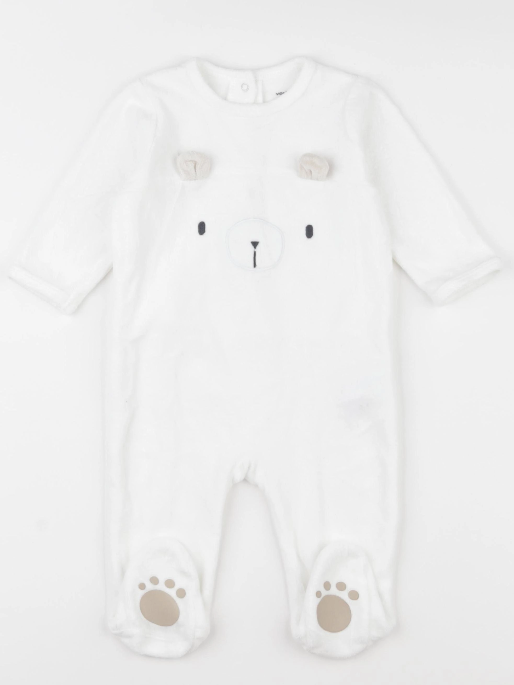 Vertbaudet - pyjama velours blanc - 9 mois
