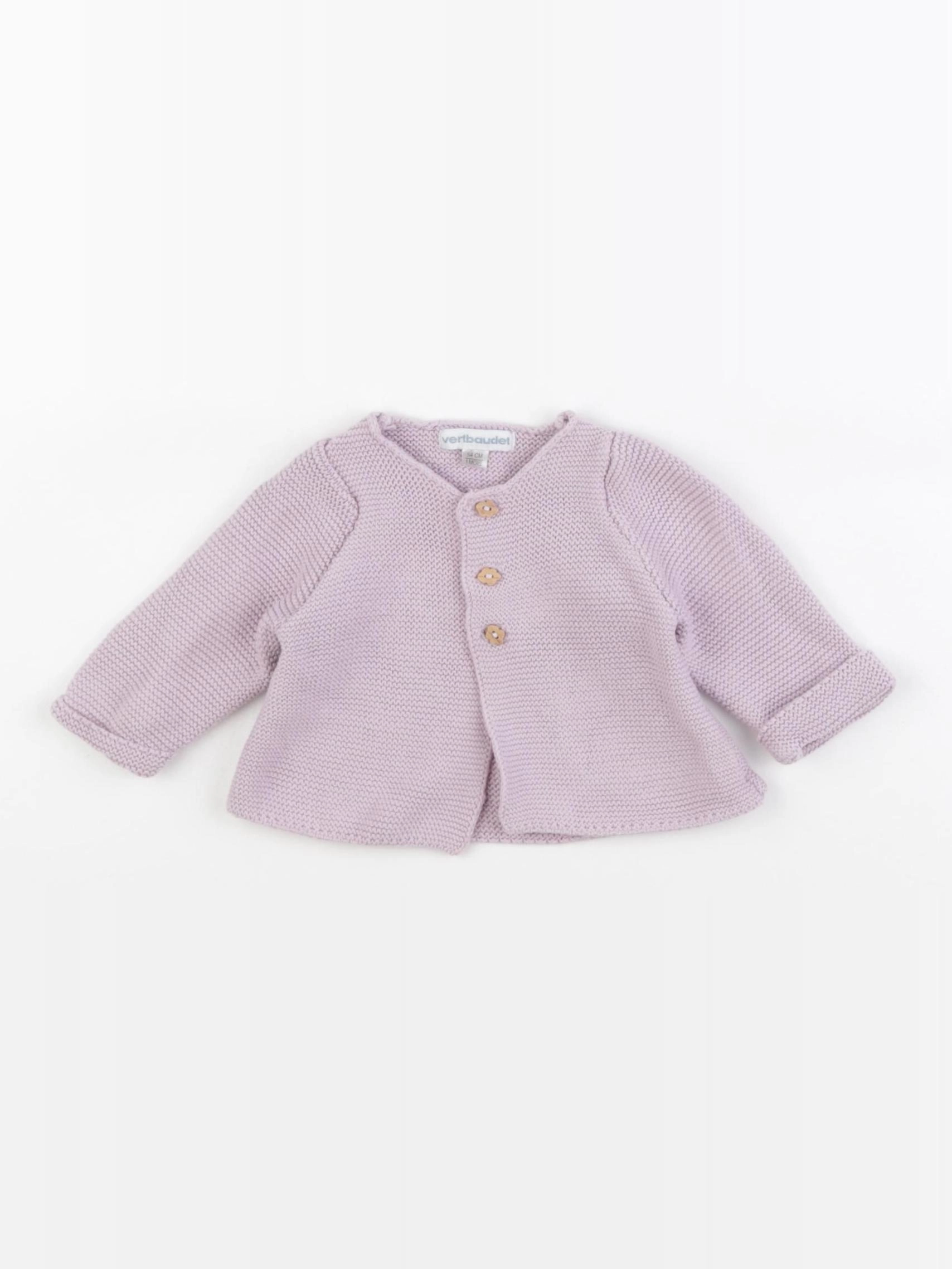 Vertbaudet - gilet violet - 1 mois