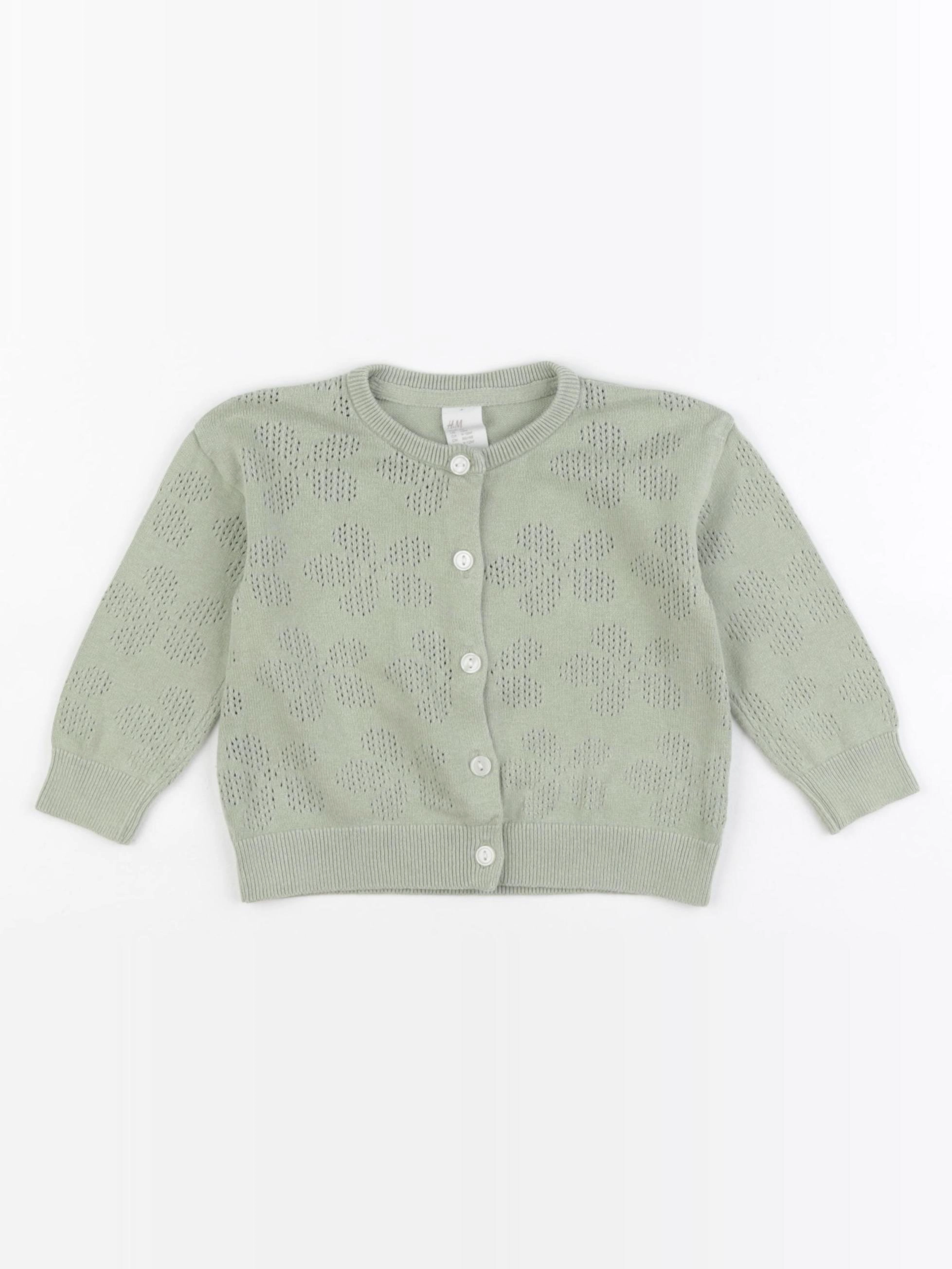 H&M - gilet vert - 9/12 mois