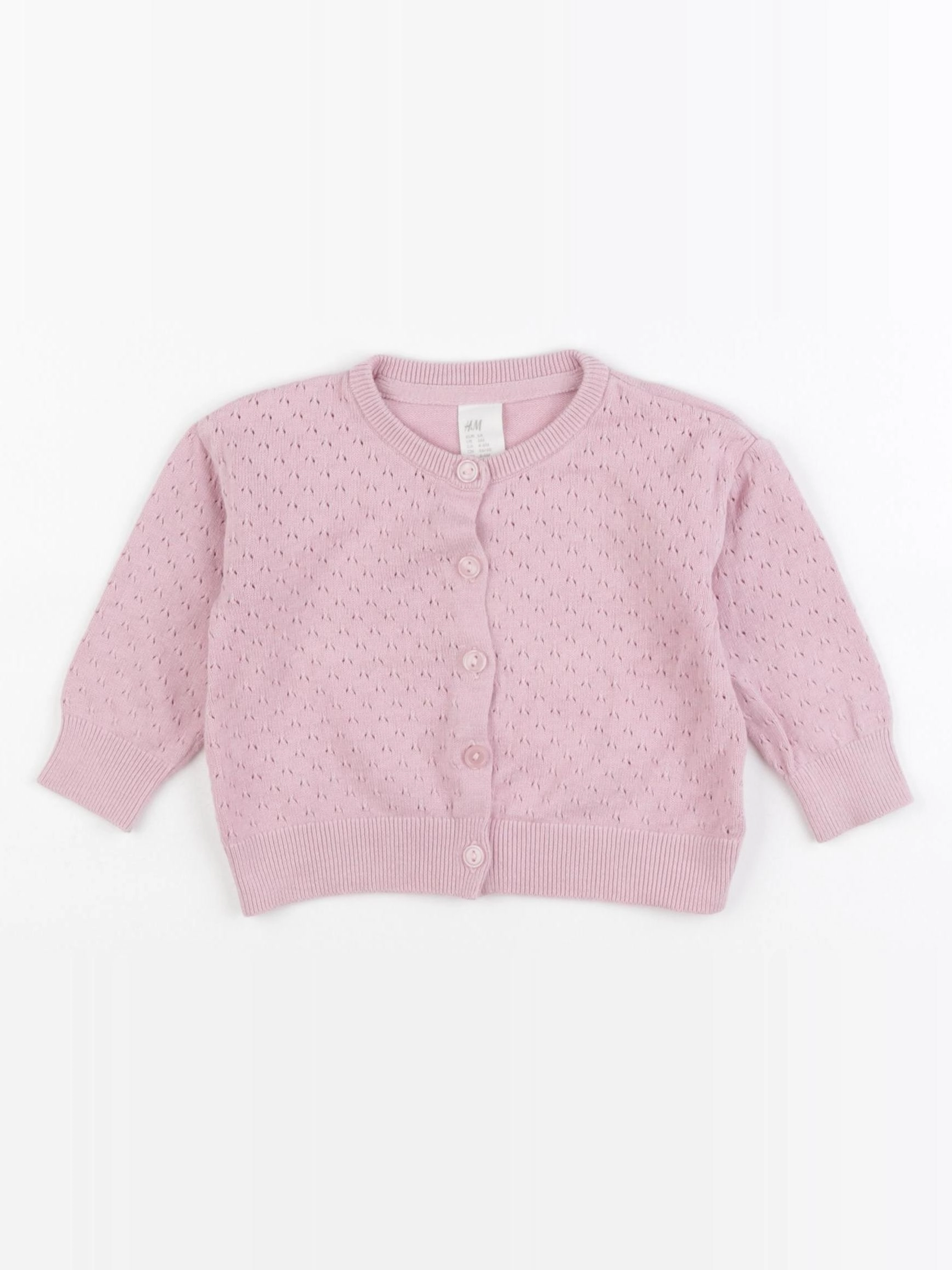 H&M - gilet rose - 4/6 mois