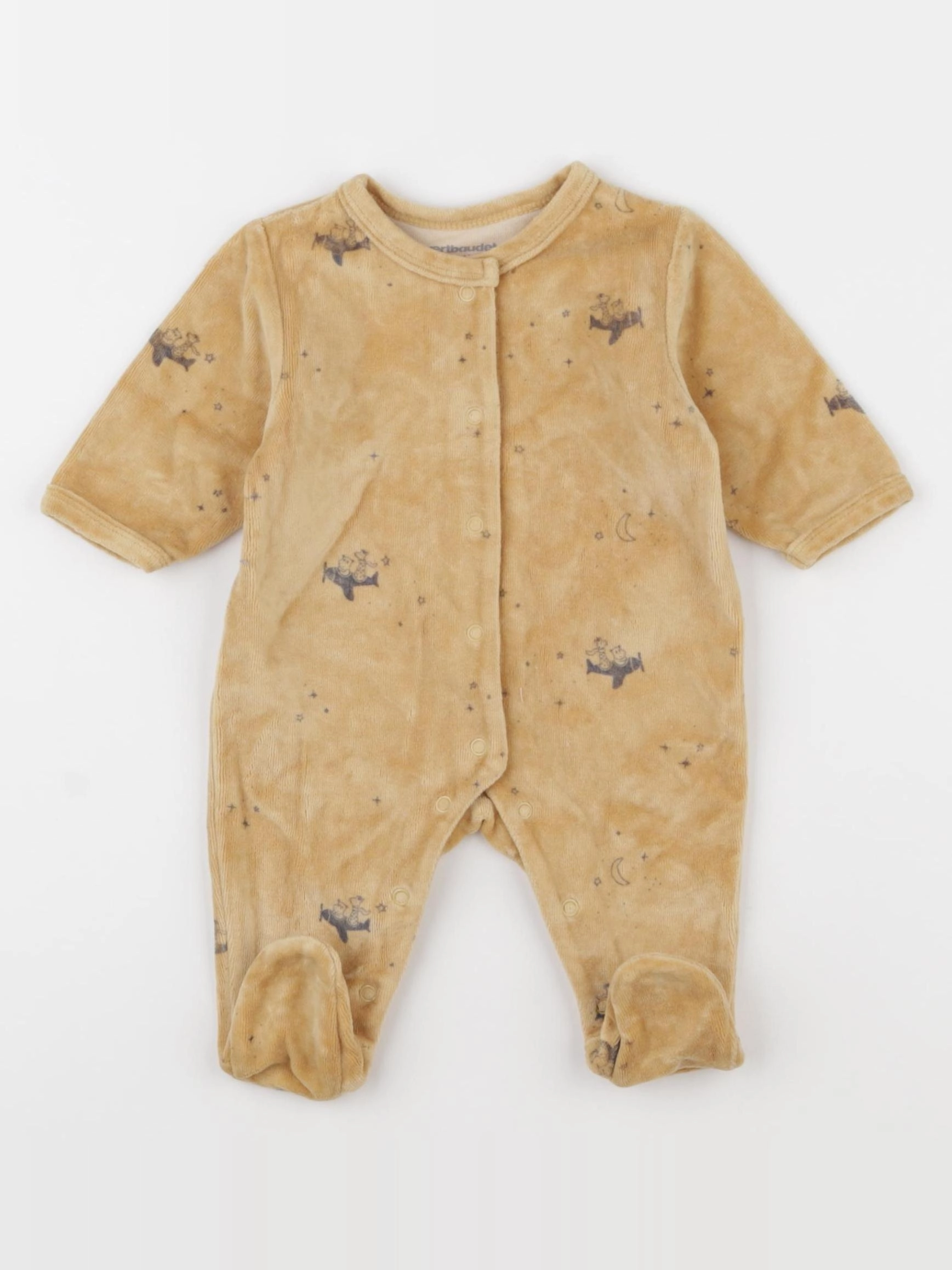 Vertbaudet - pyjama velours jaune - 1 mois