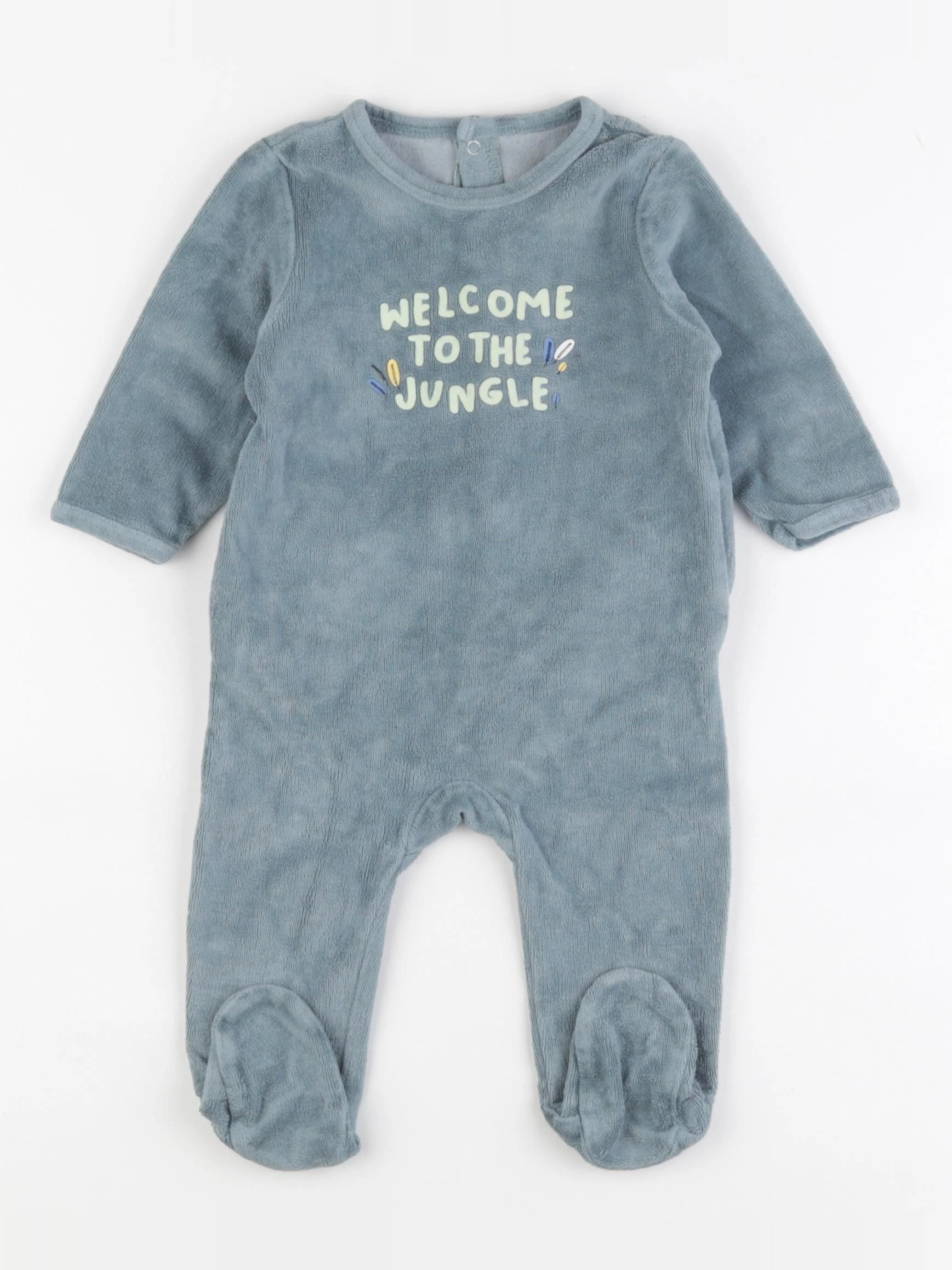 Vertbaudet - pyjama velours bleu - 6 mois