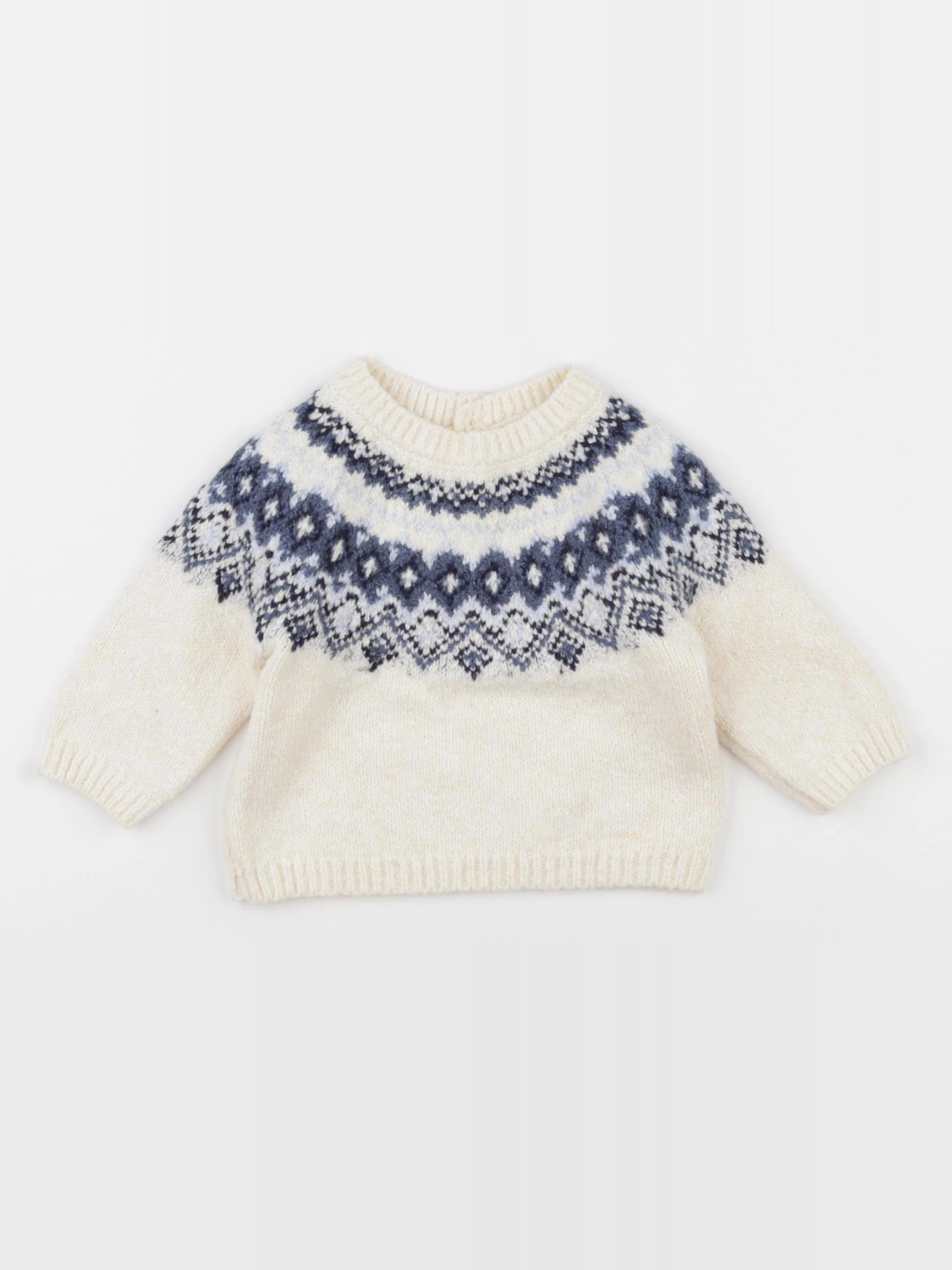 Vertbaudet - pull blanc - 6 mois