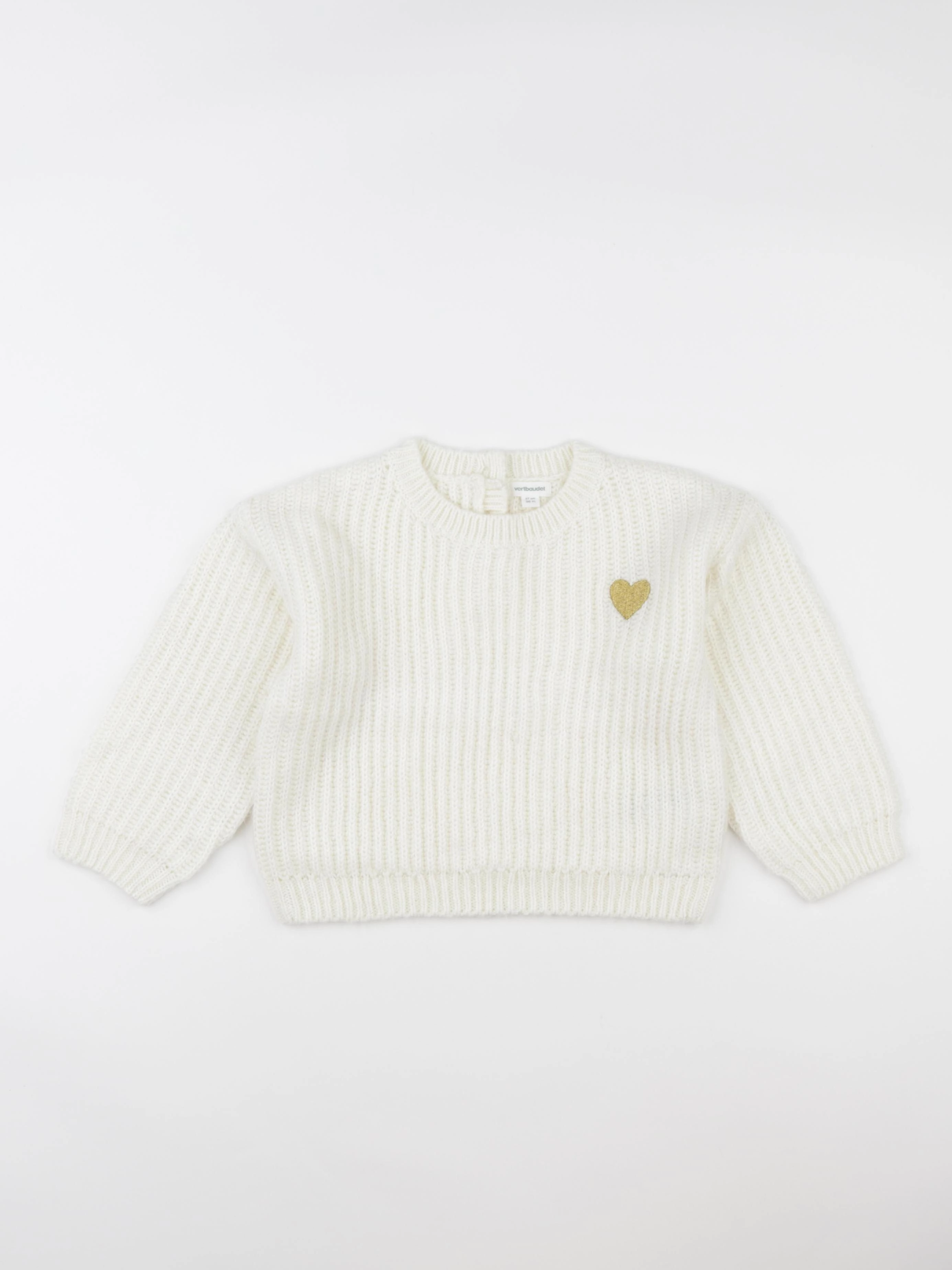 Vertbaudet - pull blanc - 36 mois