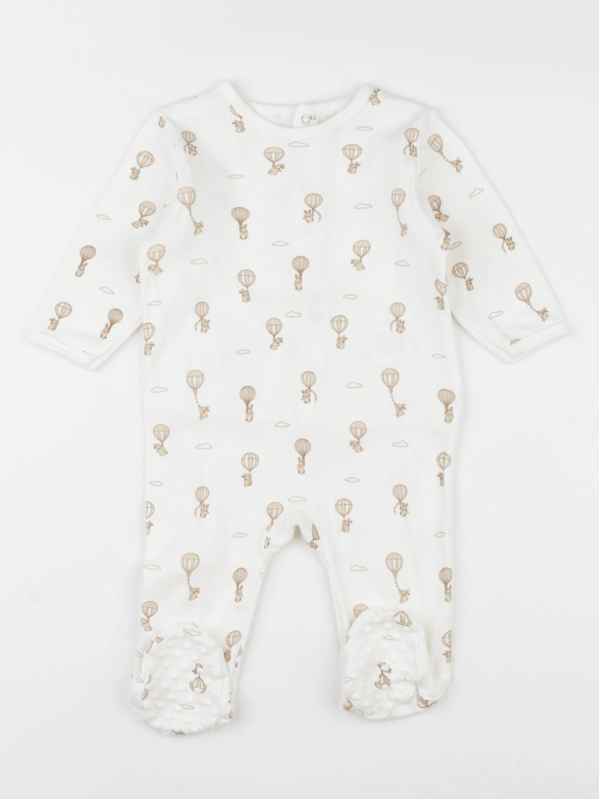 Vertbaudet - pyjama coton beige - 9 mois