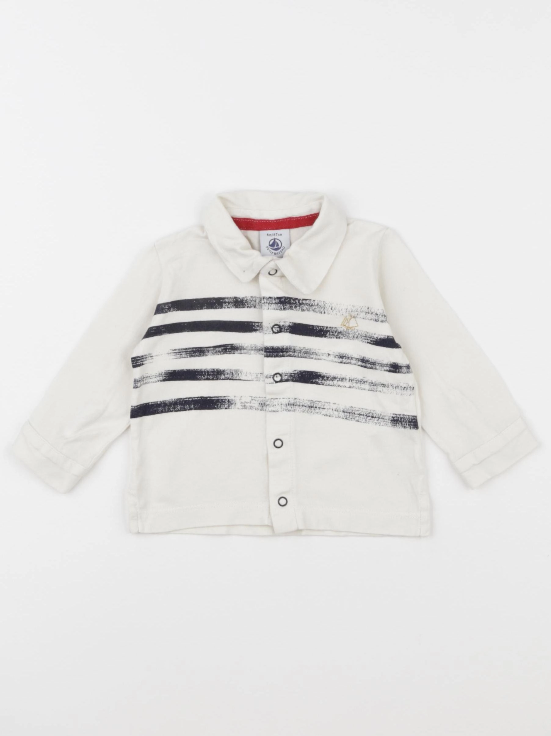 Petit Bateau - tee-shirt bleu, blanc - 6 mois