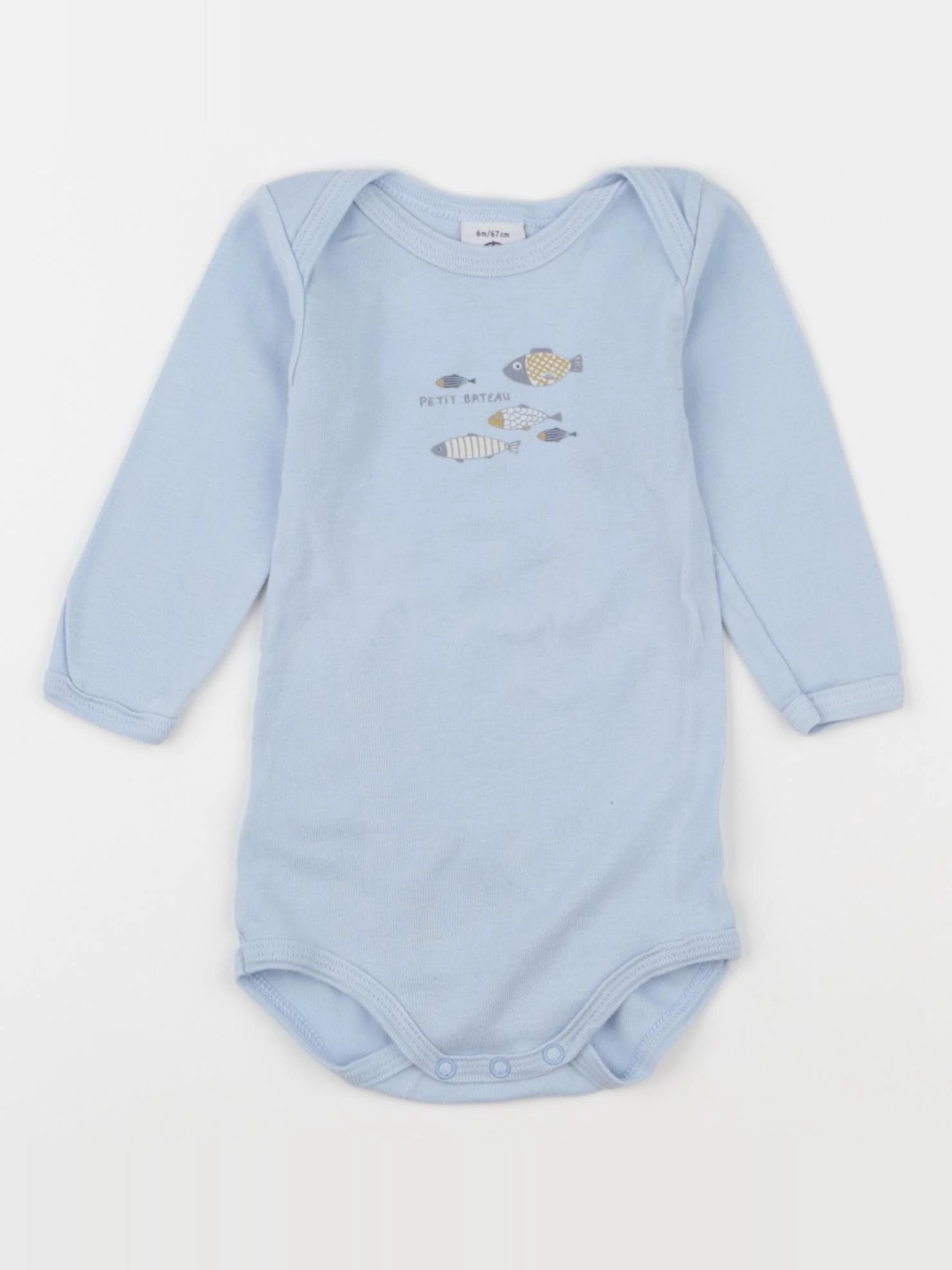 Petit Bateau - body bleu - 6 mois