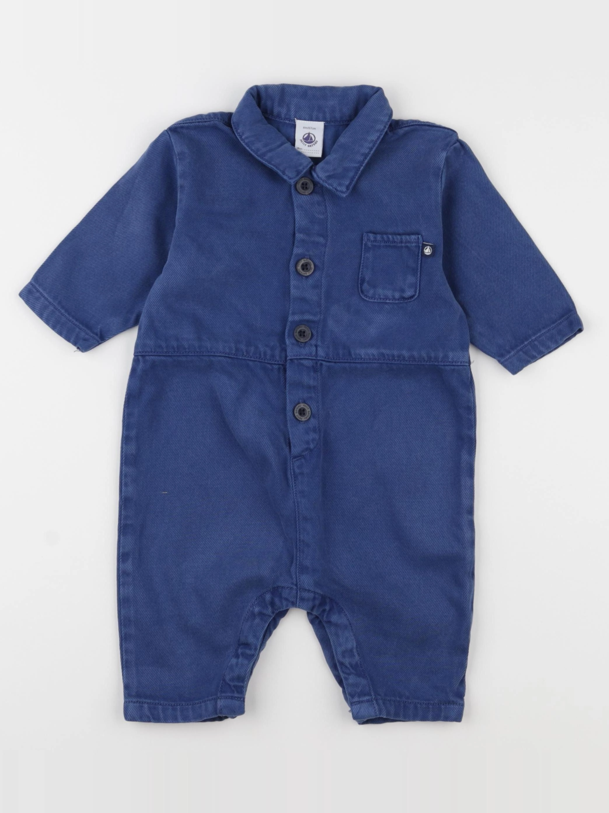 Petit Bateau - combinaison bleu - 6 mois