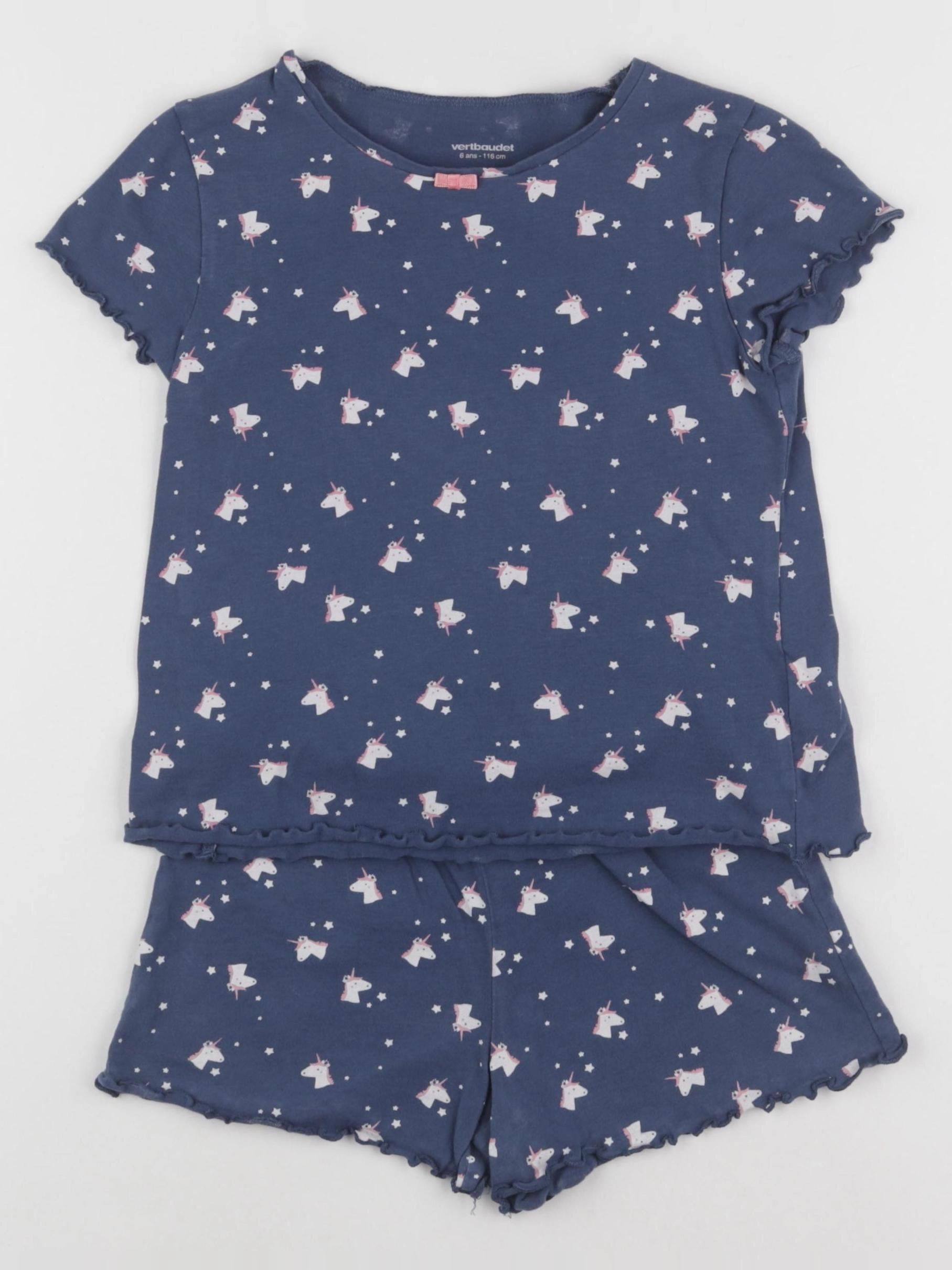 Vertbaudet - pyjama coton bleu - 6 ans