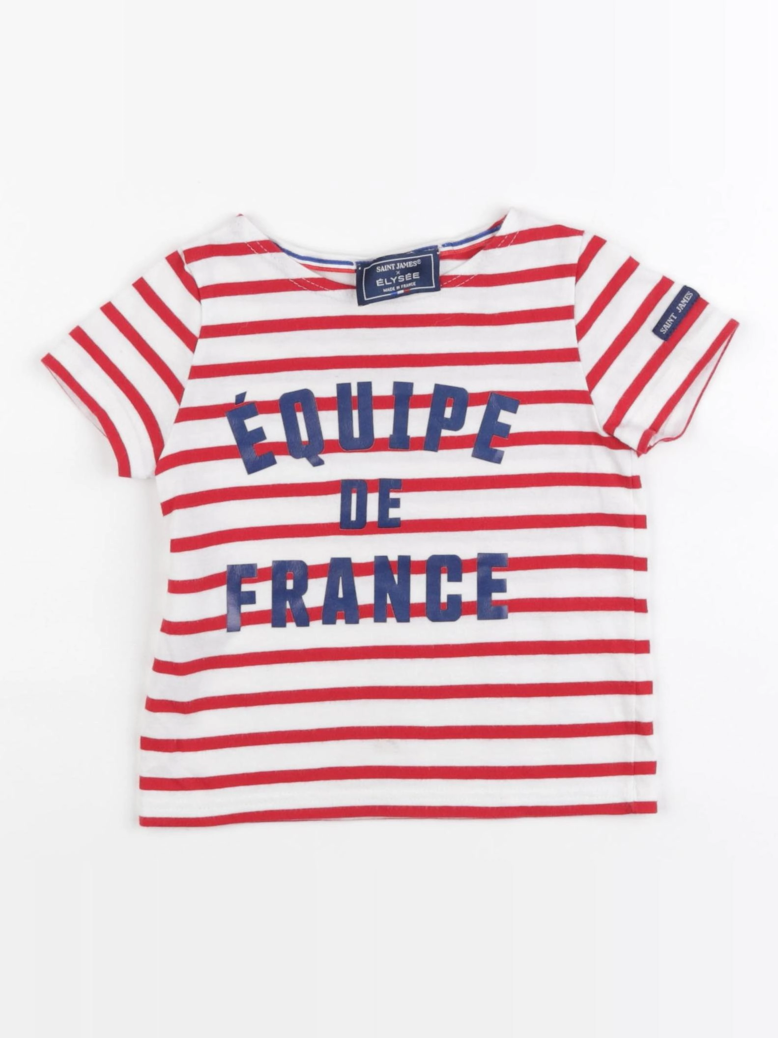 Saint James - tee-shirt blanc, rouge - 2 ans